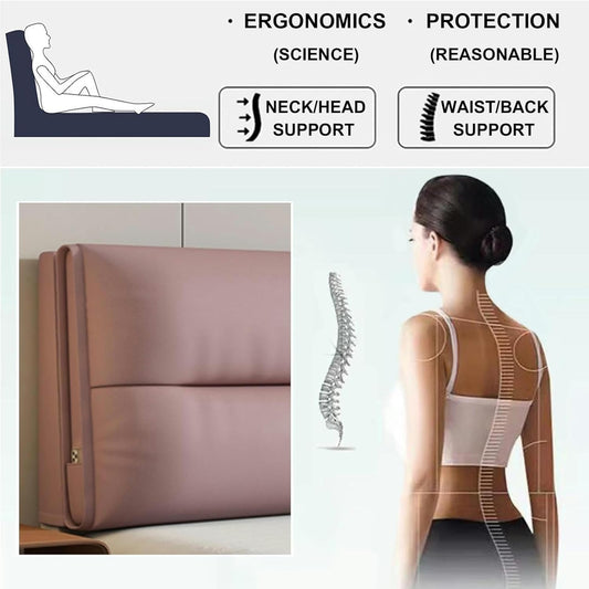 AMNOOL Headboard Upholstered Solid Color Wall Cushion Lumbar Support Pillowboard Large Backrest Bed Rest Cushion Home Bedroom Tatami Dorm Daybed Pillow