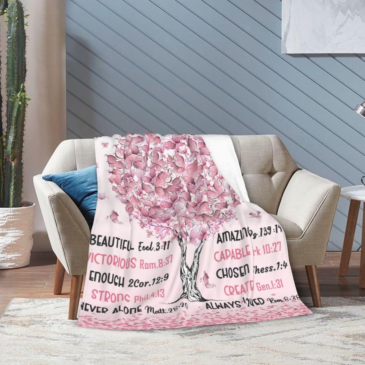 Baptism Gifts for Girl, Gifts for Christian Catholic Women Teenage Girls, Religious Throw Blanket 50" x 40"