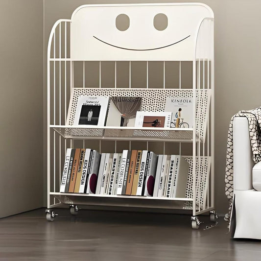 Rotating bookshelf,modern bookshelf,spinning bookshelf,metal bookshelf,rotating book shelf,unique bookshelf,Suitable for living room, bedroom, study, living room corner, office, balcony(White,69x26x97