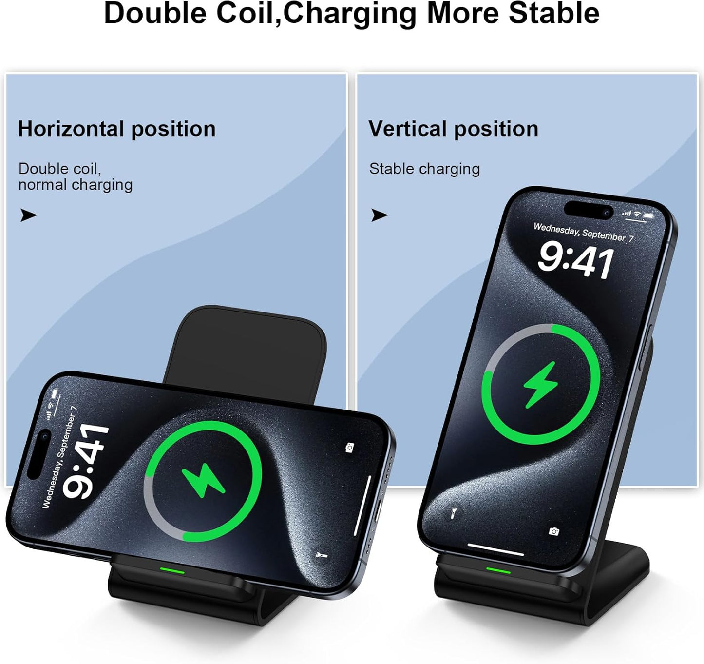 Samsung Wireless Charger Fast Charging Stand Wireless Android Desk Phone Charger Stand for Samsung Galaxy S26 S25 S24 Ultra S24 S23 FE S22 S21 S20 S10 S9 S8,iPhone 15 Pro Max Plus 14 13 12,Pixel 8 7
