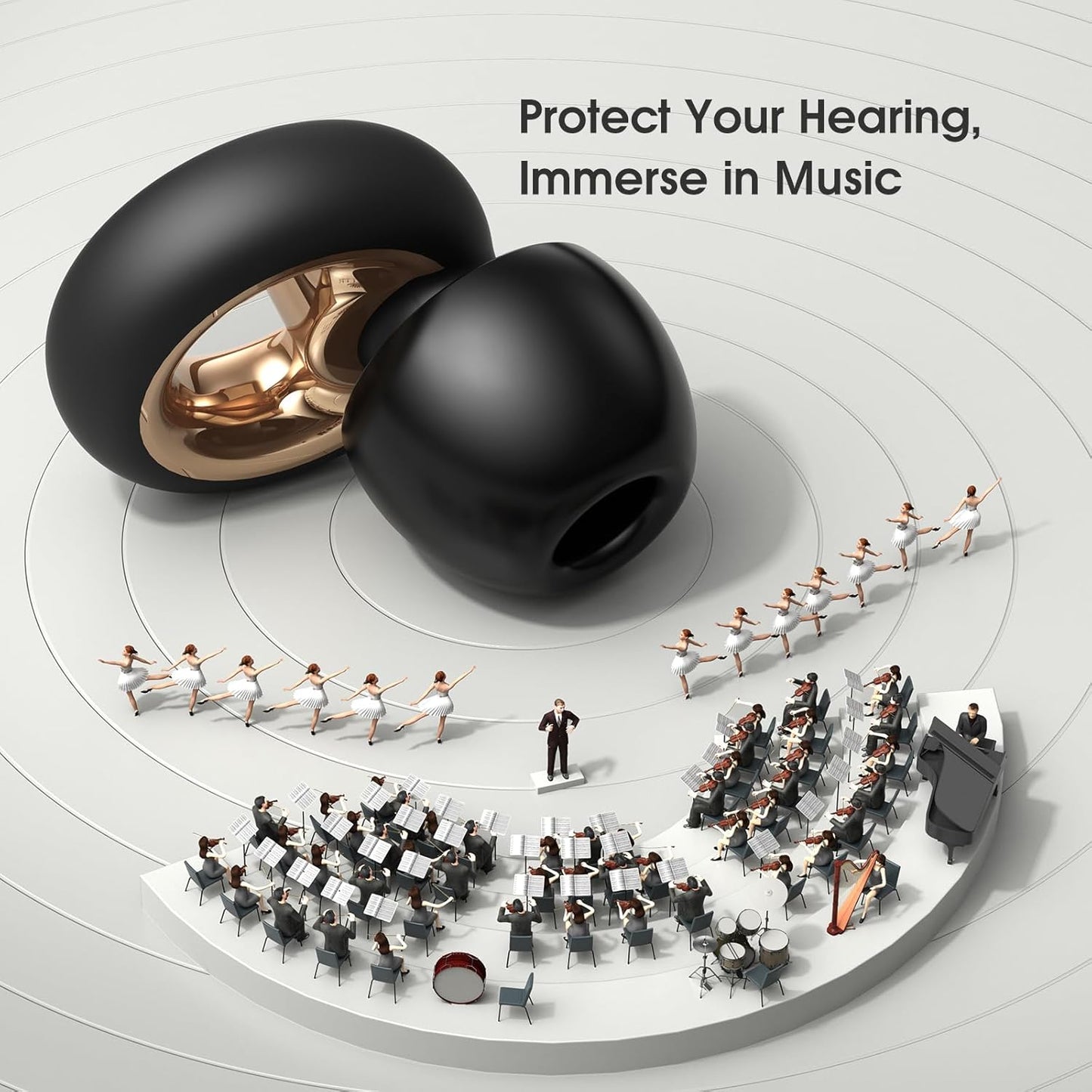 Ear Plugs for Sleeping Noise Cancelling,Soft EarPlugs for Concert,Reusable Ear Plugs for Noise Reduction with 8 EarTips,Silicone Hearing Protectio for Work and Travel(Black)
