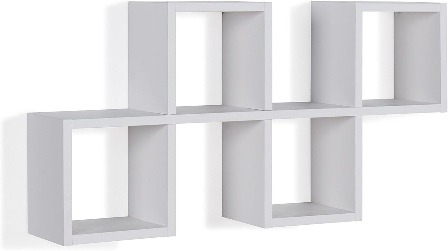 Danya B. Cubby Chessboard Wall Shelf - Horizontal or Vertical (White)