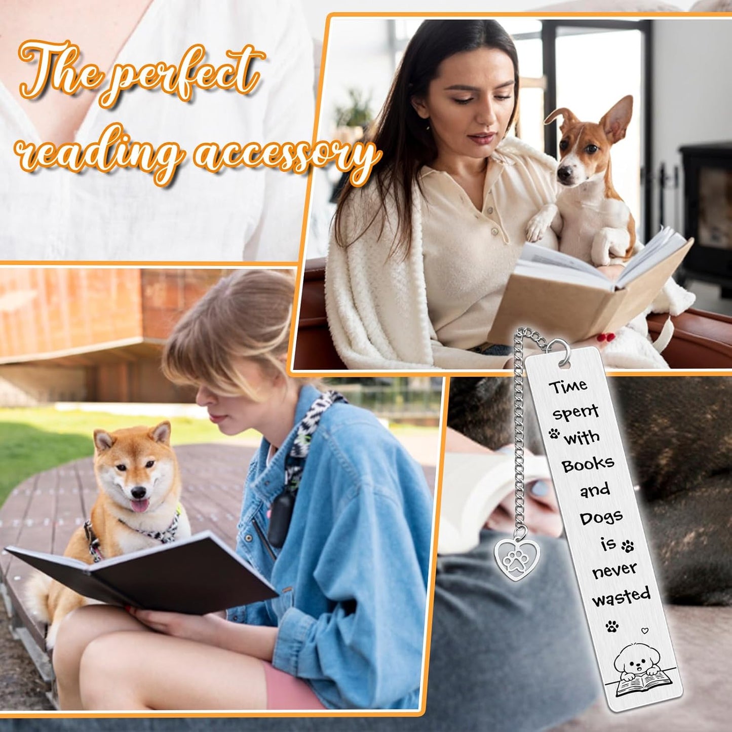 Dog Bookmark Metal Cute Bookmarks for Women Book Accessories for Reading Lovers Gifts for Dog Lovers Friends Teachers Animal Bookmarks Book Lovers Gifts