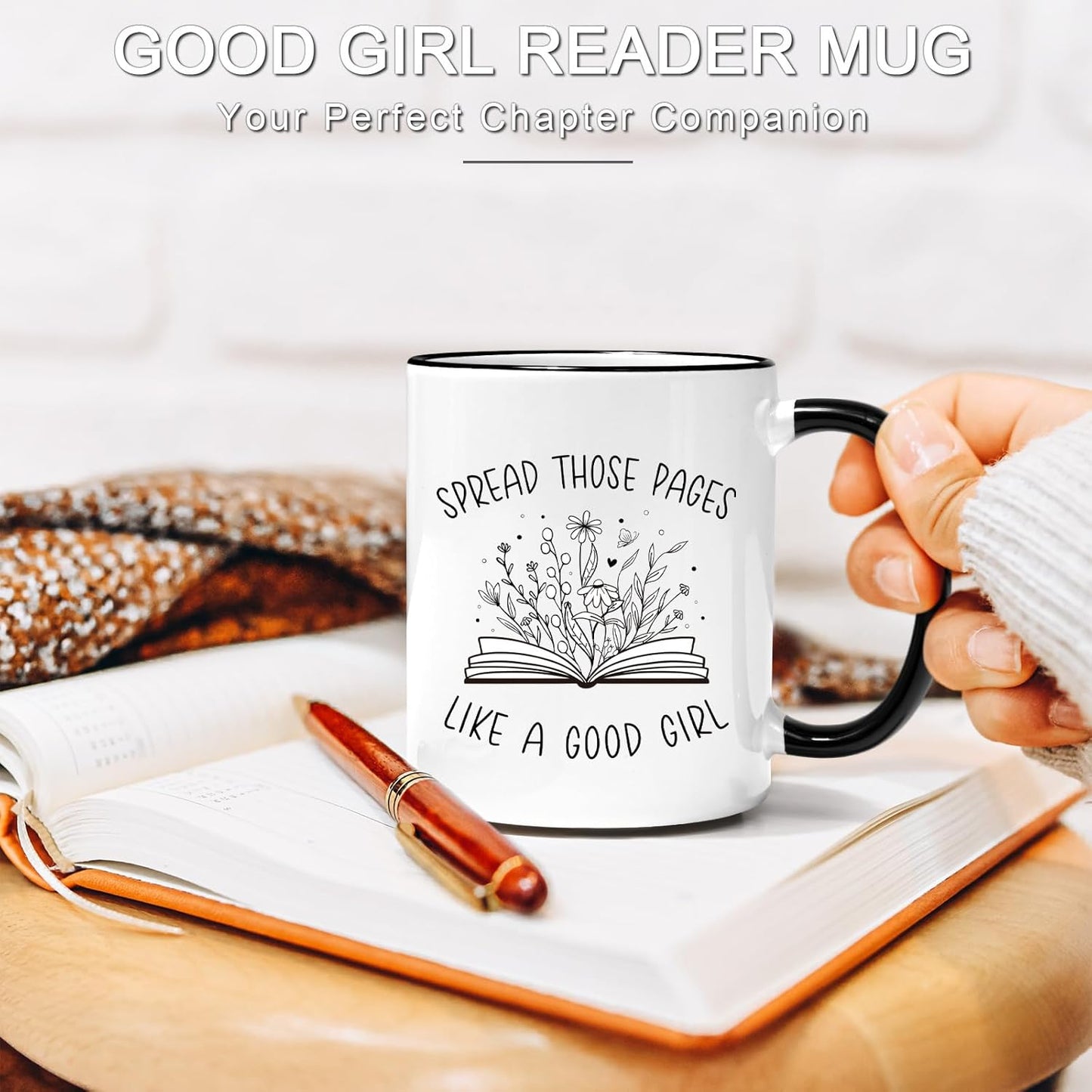 Maustic Gifts for Book Lovers, Good Girl Reader Mug, Funny Gifts for Readers Books Lovers Women, Bookish Gift for Friend Sister Bestie, Gift Idea for Christmas Birthday, Funny Book Coffee Mug, 11 Oz