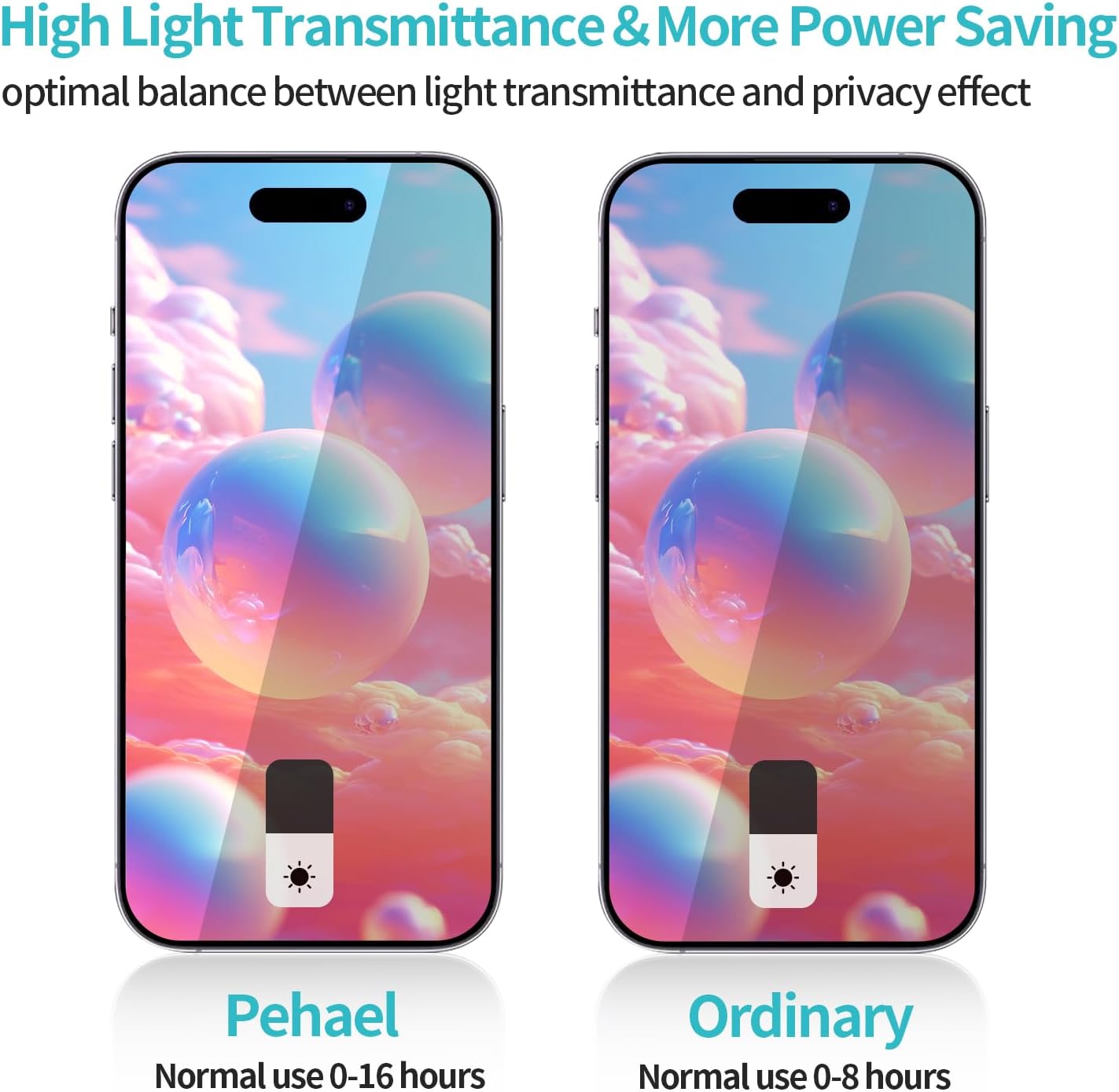 PEHAEL 2+2 Pack for iPhone 15 Privacy Screen Protector with Camera Lens Protector Full Coverage Anti-Spy Tempered Glass Film 9H Hardness Easy Installation Bubble Free [6.1 inch]