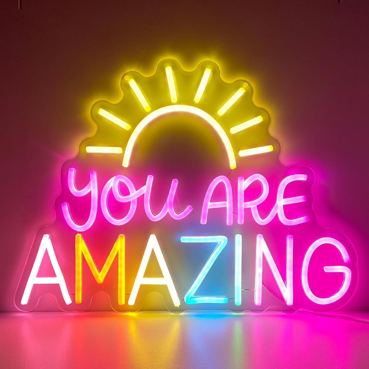 You Are Amazing Neon Sign, LED Classroom Neon Signs for Wall Decor, Dimmable Valentines Day Light up Sign for Bedroom, Motivational neon sign for Wedding Valentines Classroom Christmas Birthday Gifts