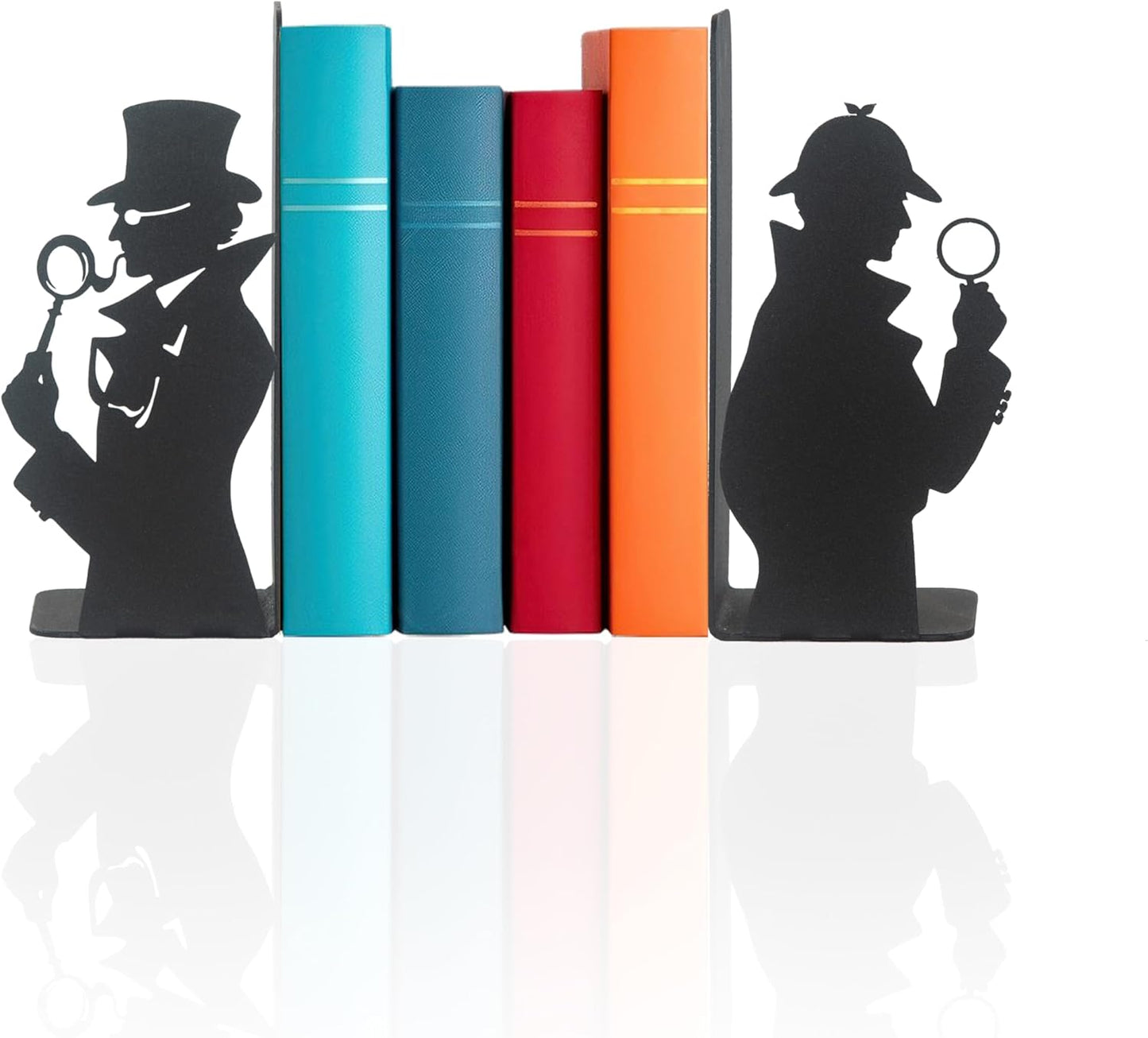 Sherlock Holmes and Arsene Lupin Decorative Metal Bookends, Detective Figure Bookends, Gift for Book Lovers,Best Gifts Kids, Super Heroes Book Stands, Cartoon Book Supports, Book Accessories