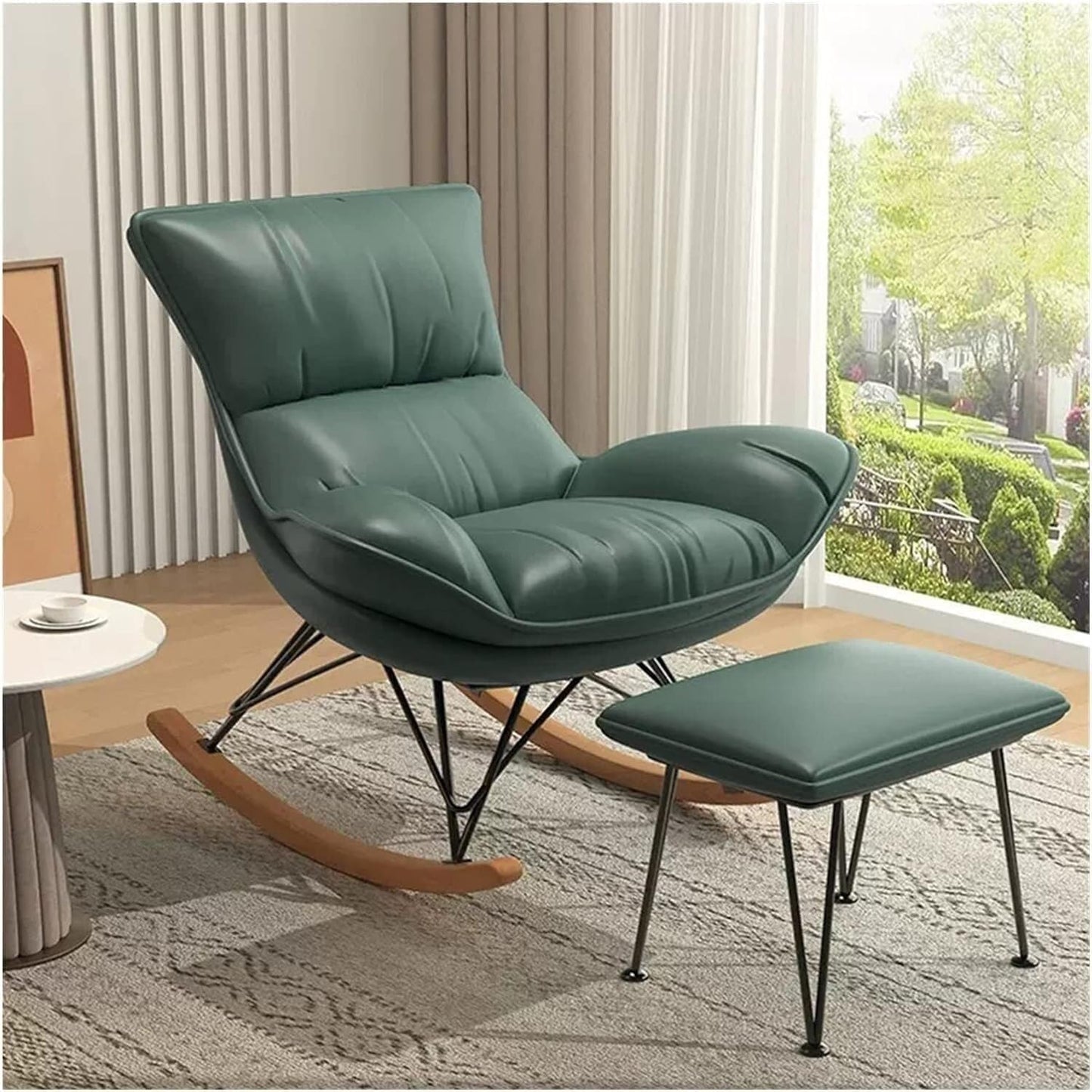 LSLYTQ Glider Rocker Chair with Ottoman - rfect Rocking Chairs for Living Room, Bedroom, Offices - Comfy Armchair for Reading, Relaxing - Lounge Side Chairs with Ottoman by [Brand]