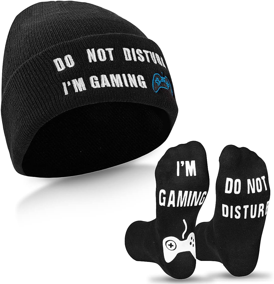 ANDOLO Do Not Disturb Gaming Socks, Beanie Baseball Cap Hat Valentines Fathers Day Gamer Christmas Gifts for Men Teenage Boys