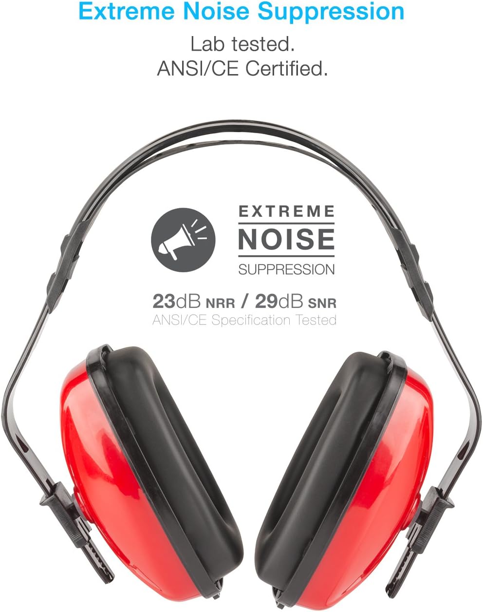 Cyber Acoustics Professional Safety Lightweight Ear Muffs for Hearing Protection and Noise Reduction