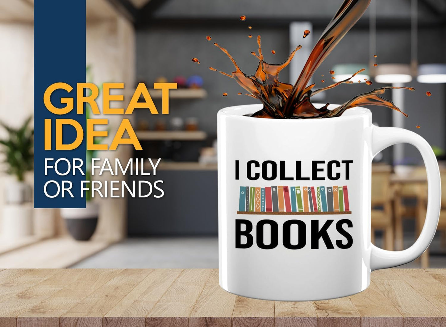 Book Lover Coffee Mug 11oz White -I Collect Books - Writer Editor Bookish Librarian Bibliophile Bookish Grammar Philosophers