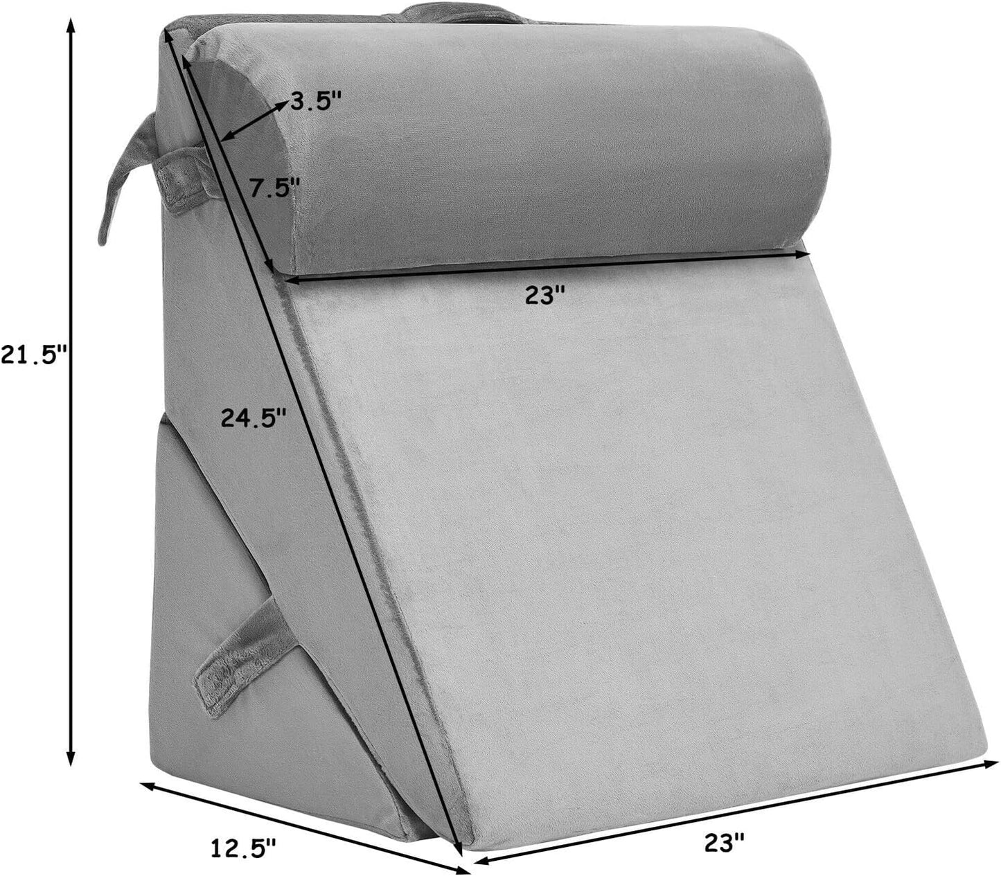 Bed Wedge Pillow Adjustable Neck Back Support Memory Foam Headrest Grey