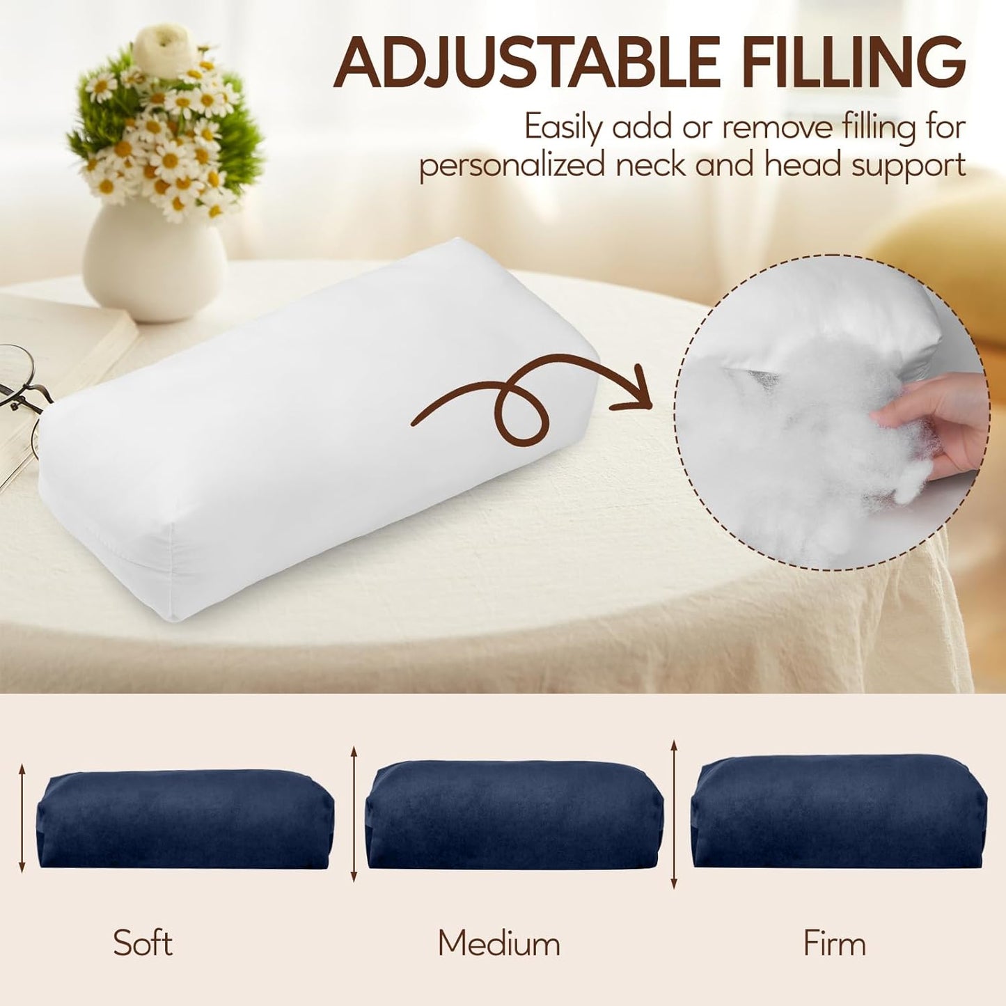 Neck Pillow for Recliner Chair, 14" Adjustable Recliner Pillow for Headrest, Soft Velvet Weighted Back Non-Slip Head Pillow for Recliner, Couch, Chair, Sofa