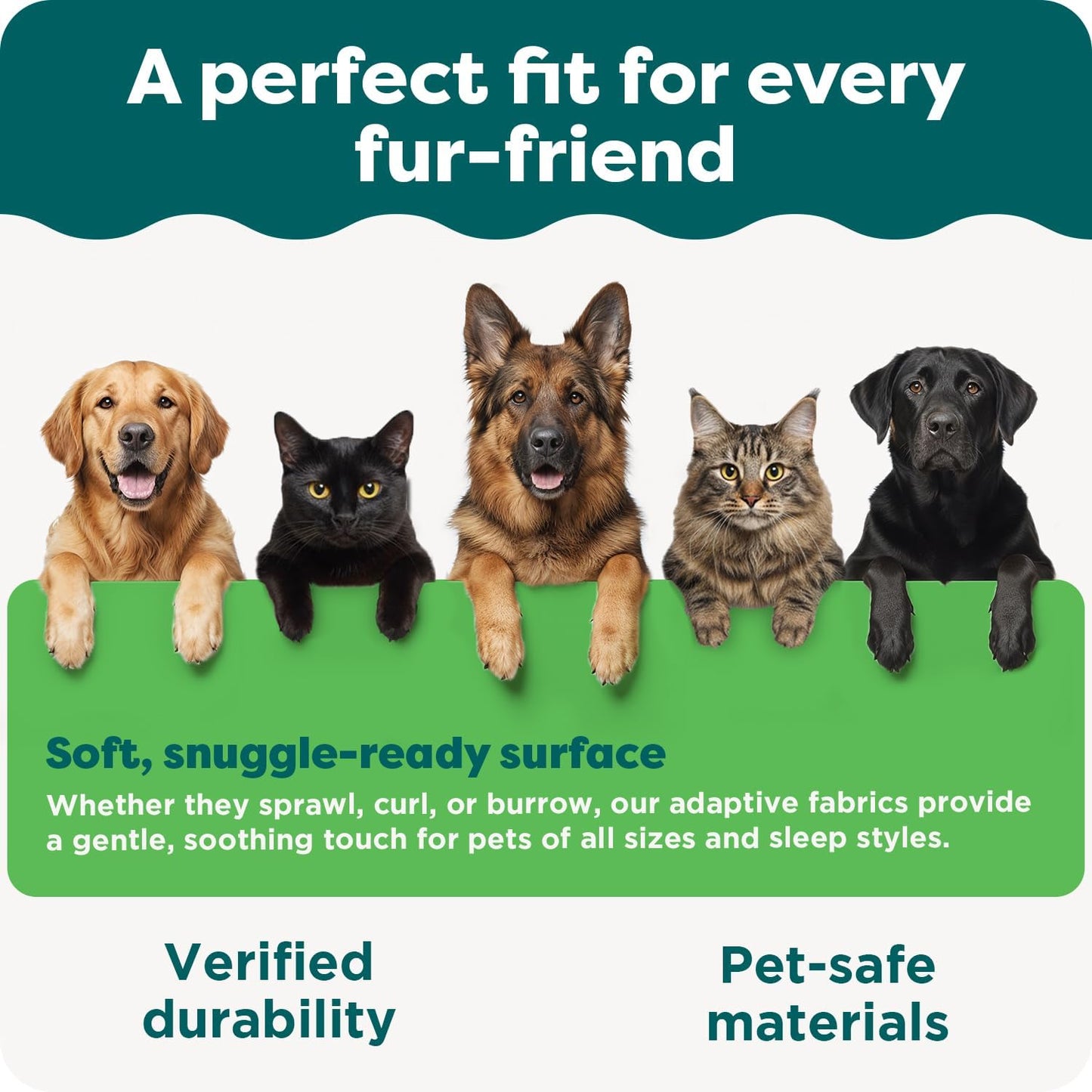 FurHaven Dog Bed Liner for Large Dogs, Water-Resistant Foam Protector with Quiet No-Crinkle Cover Design, Easy to Clean, Jumbo XL, Coated Polyester, White