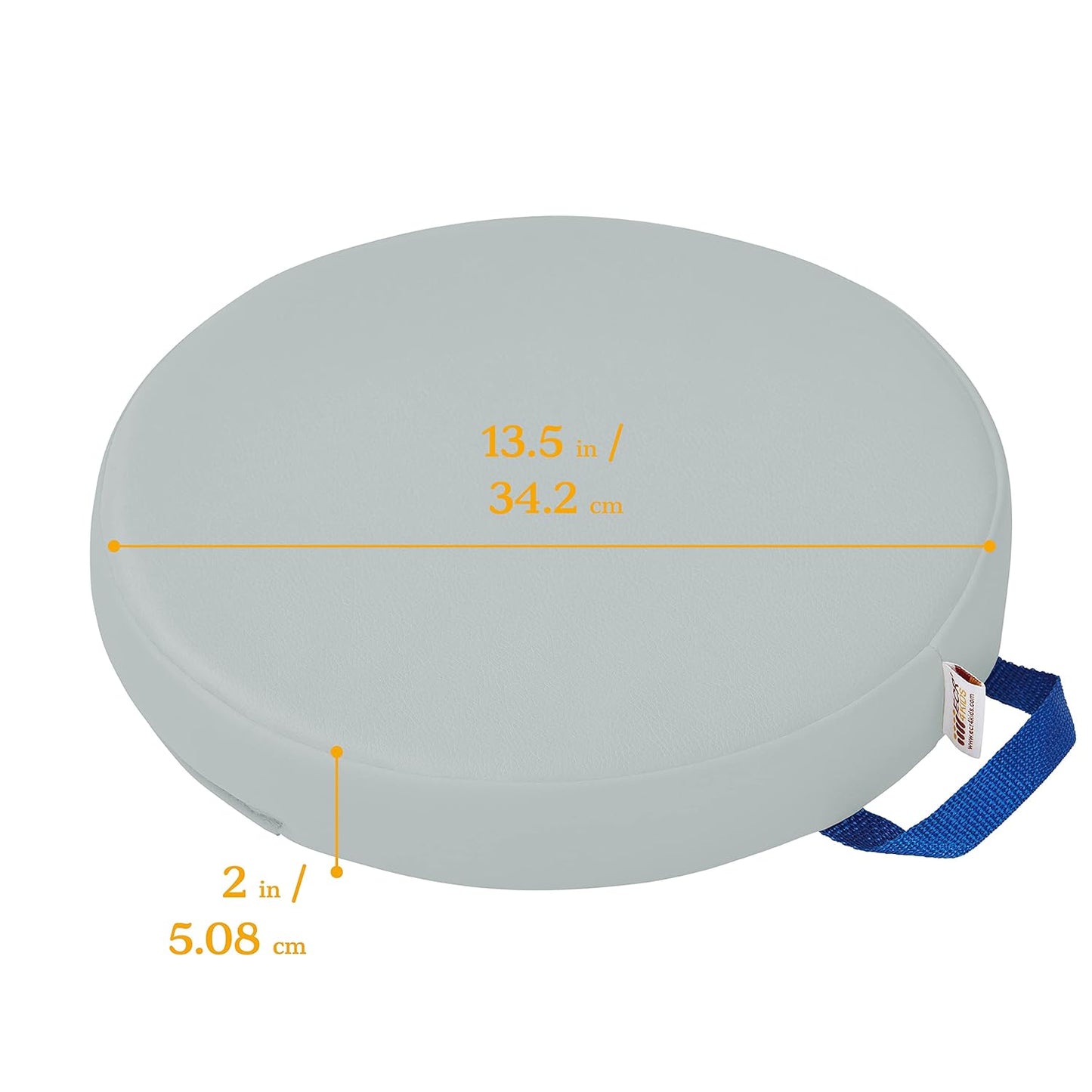 ECR4Kids SoftZone Floor Cushions, Round, Flexible Seating, Light Grey, 6-Piece