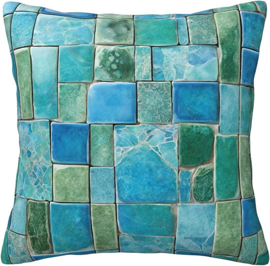 All-Season Square Pillow Covers 18"X18", Marble, Decorative Throw Pillow Covers for Sofa Bed Couch, Hidden Zipper Cushion Cover, Square Lumbar & Accent Pillowcases for Home Decor