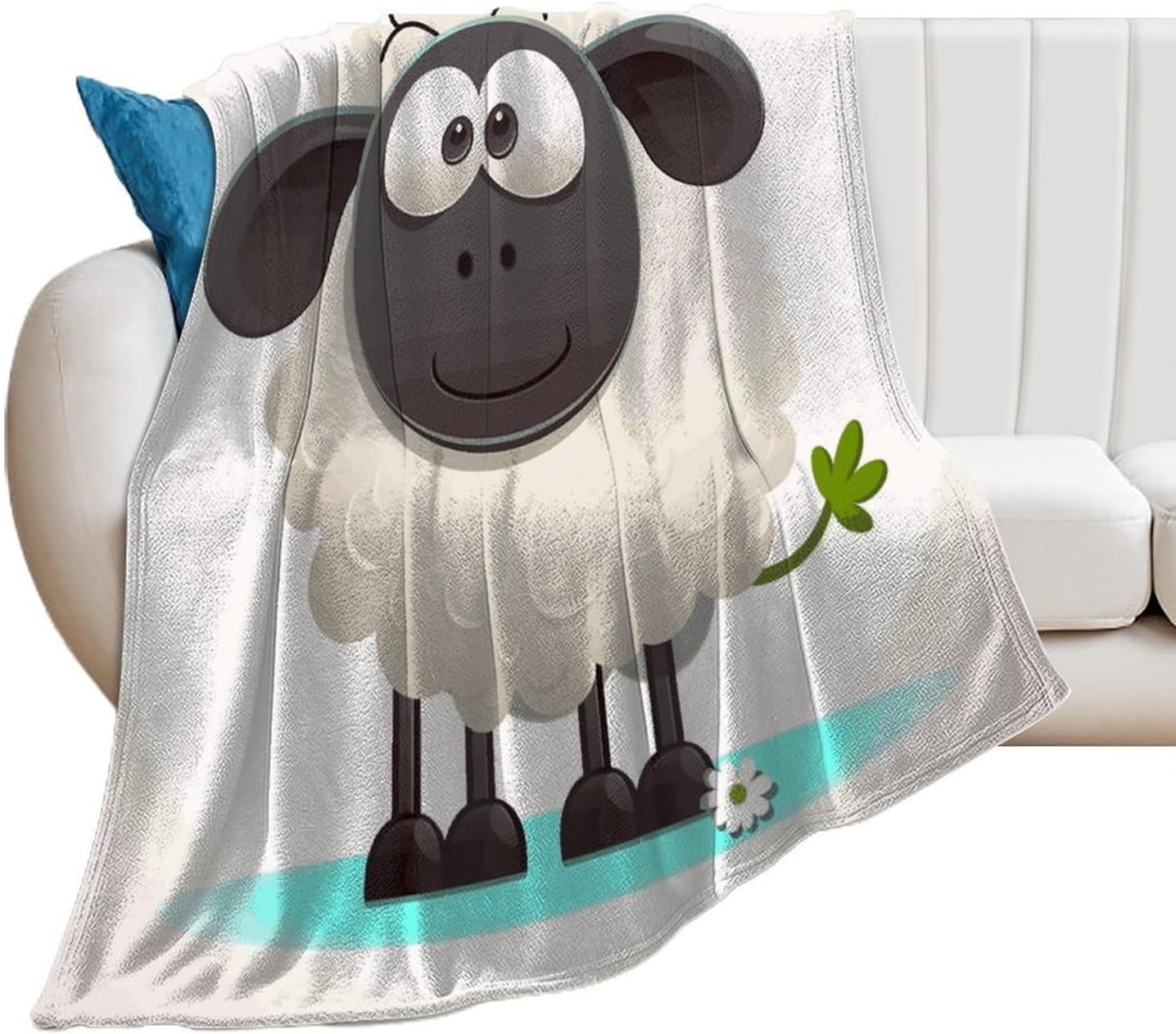Sheep Blanket Super Soft Lightweight Throw Blanket Cute Cozy Warm Bed Blanket Decorative Fuzzy Blanket All-Season Home Decor Gift for Sofa Couch Living Room 60"*80"（150 * 200cm）