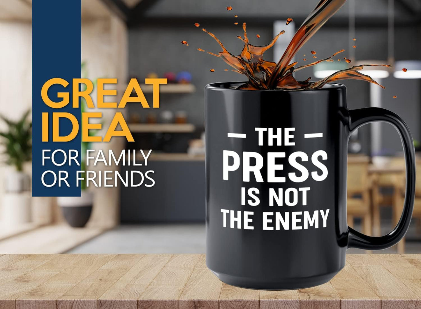 Journalist Coffee Mug 15oz Black -Not the Enemy - Reading Lover Book Club Gift Author Appreciation Writer Journalism Novelist Scriptwriter