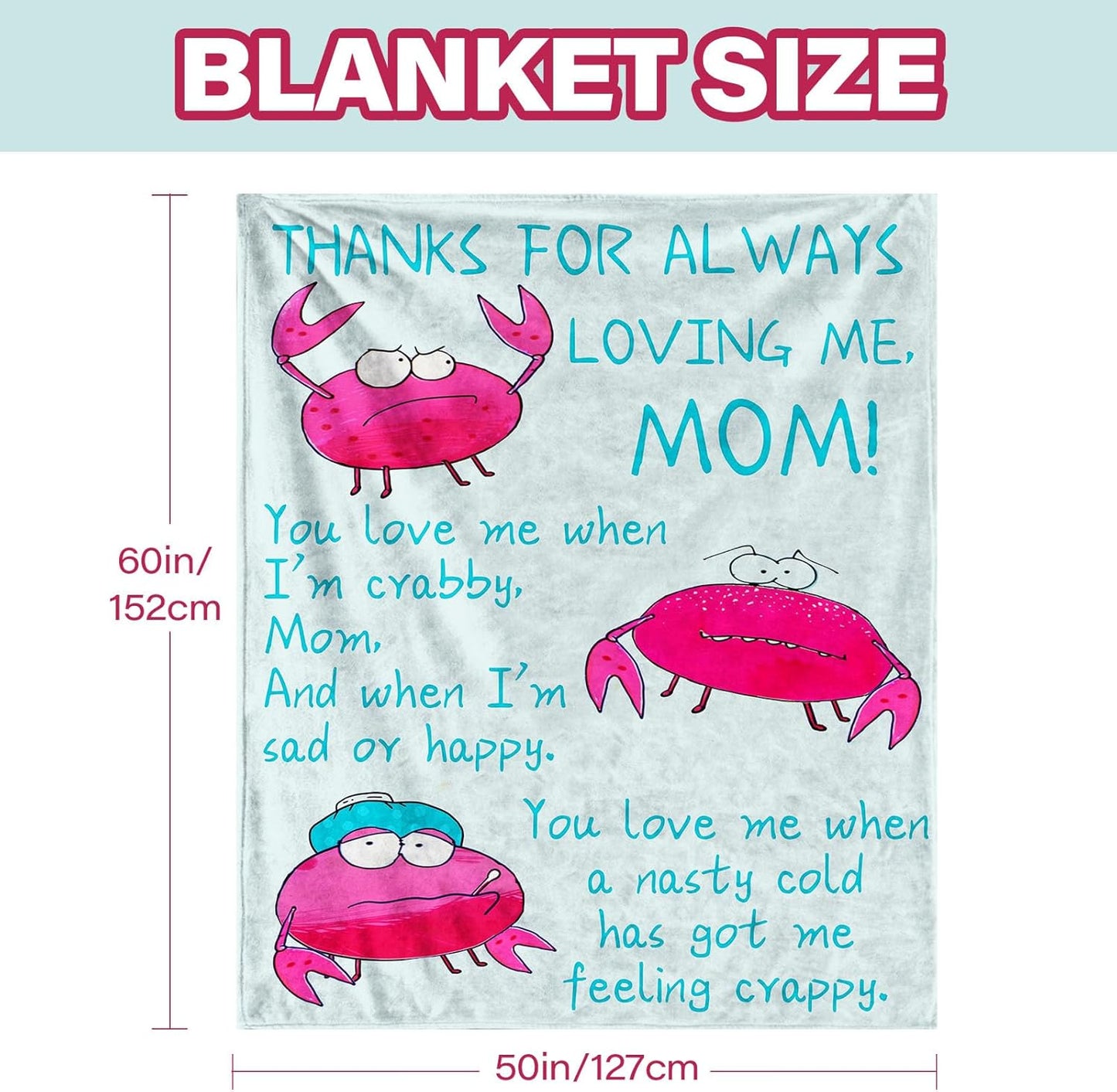 Gifts for Mom, Birthday Gifts for Mom from Daughter, Mother Gifts for Mothers Day Christmas Valentines Day, Soft Throw Blanket from Son for Sofa Couch 50" x 60"