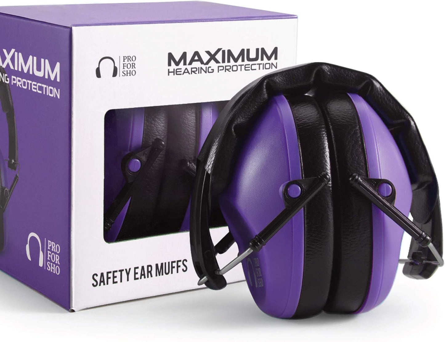 Pro For Sho 34dB NRR Hearing Protection Ear Muffs – Highest NRR Compact Design Ear Protection for Loud Events & Sensory Use