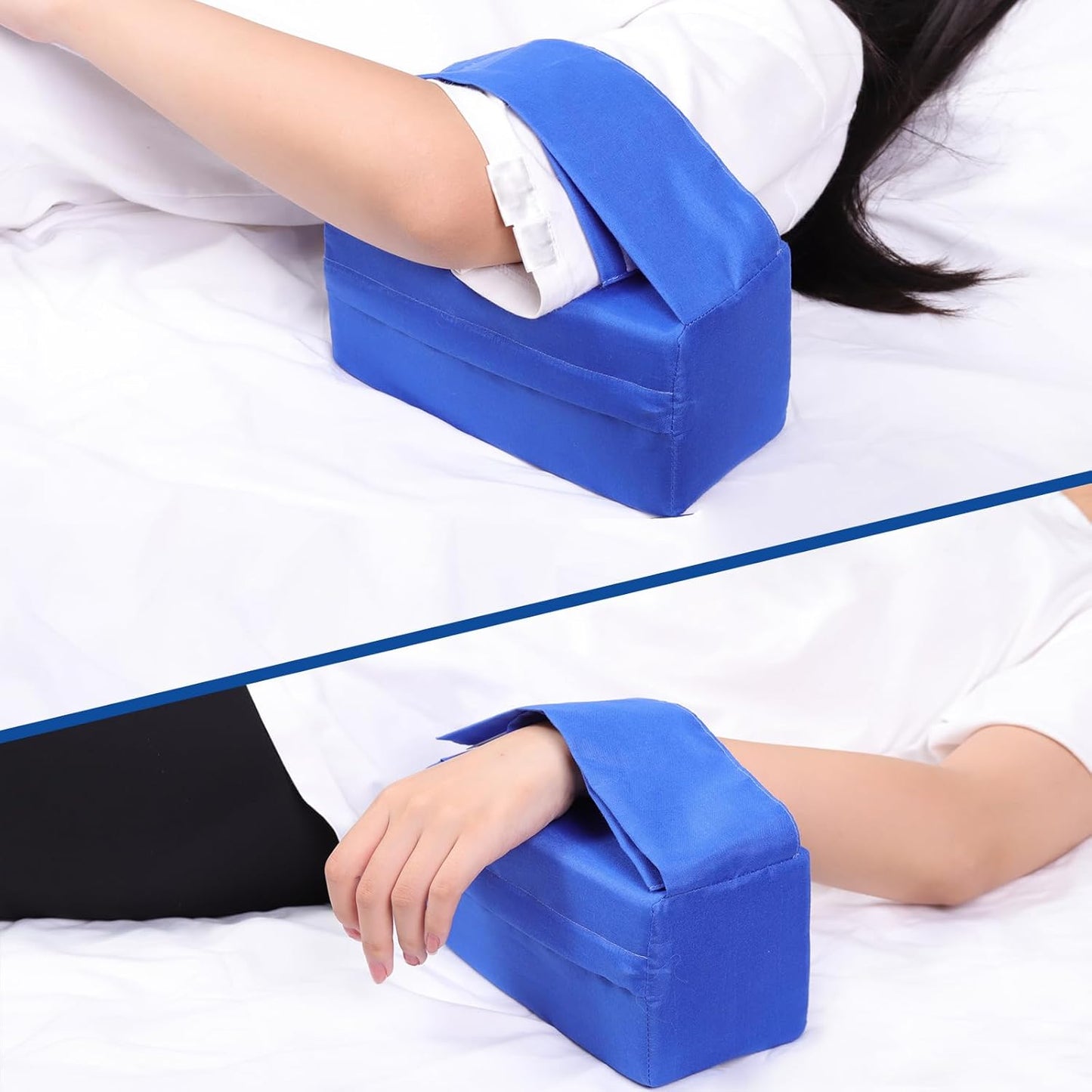 Arm Support Pillow with Gel Pack, Wedge Elevation Pillow for Wrist Elbow Rest, Memory Foam Contoured Arm Cushion for Bed Sleeping