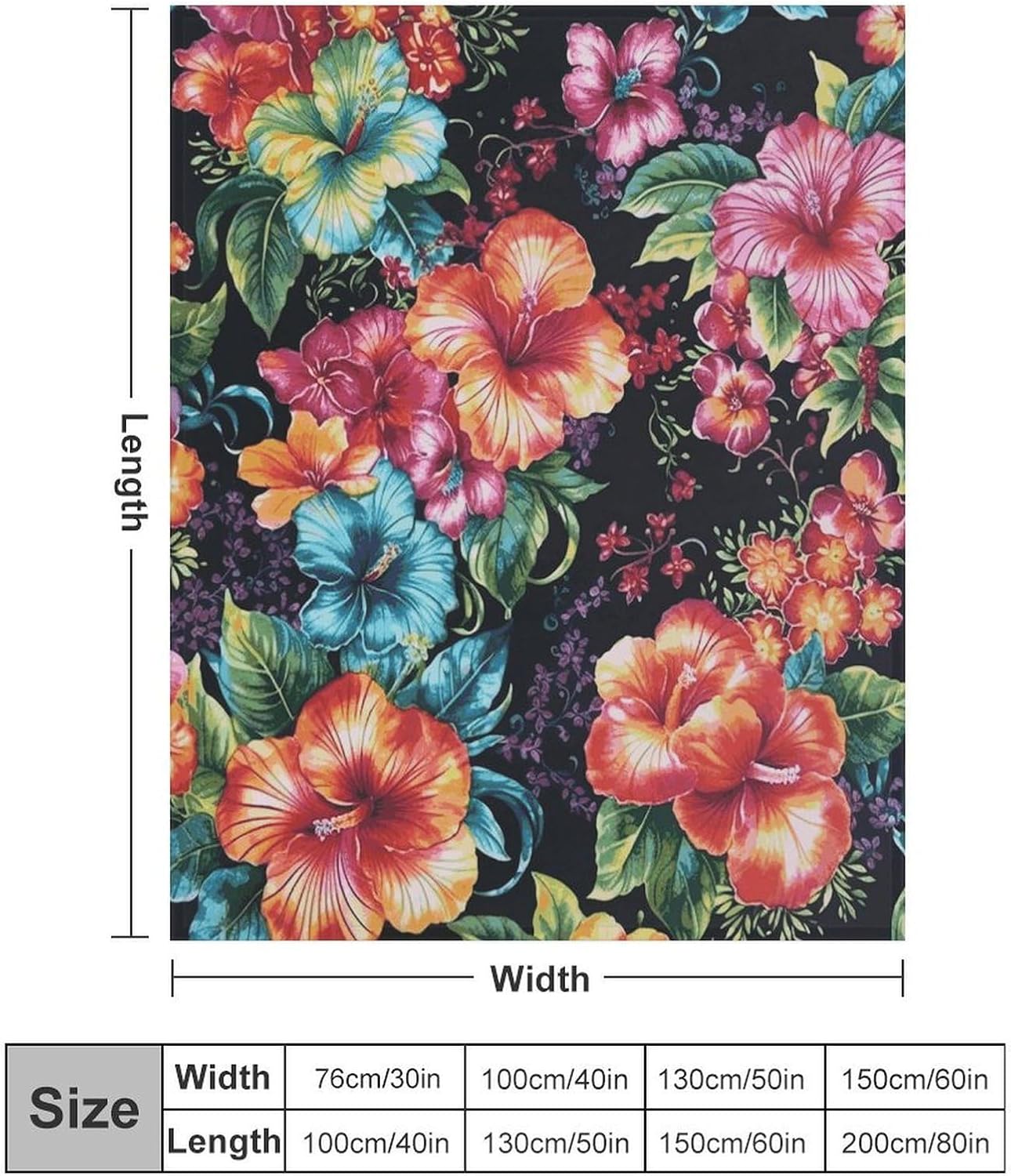 Beautiful Hibiscus Flower Throw Blanket for Couch Super Soft Warm Lightweight Throw Blankets Cozy Flannel Bed Blanket Cute Decorative Blankets for All Seasons Home Decor Gift 30"*40"（76 * 100cm）
