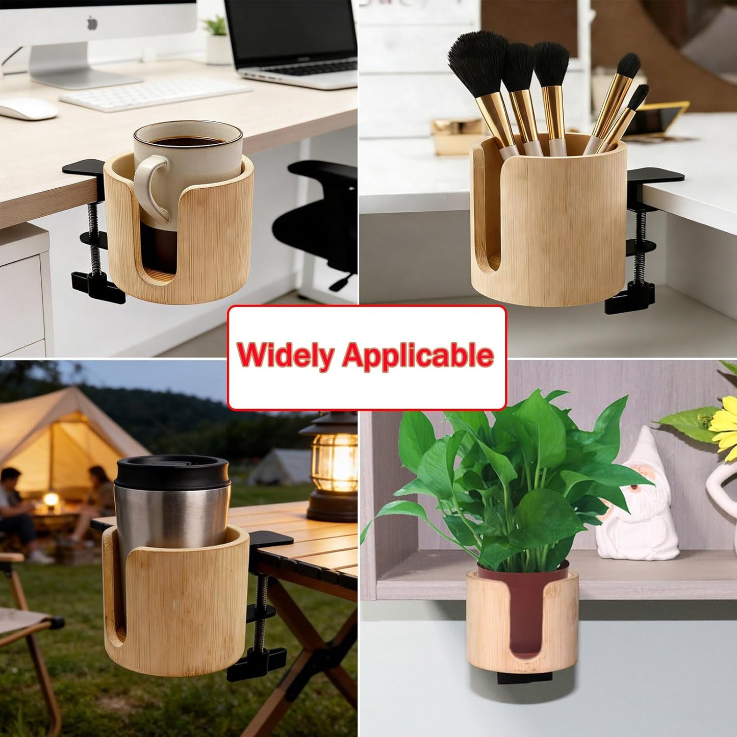 Desk Cup Holder Clamp, Anti-Spill Table Edge Cup Holder Clip for Office Home & PC Gaming Desk Accessories(1 Pack)