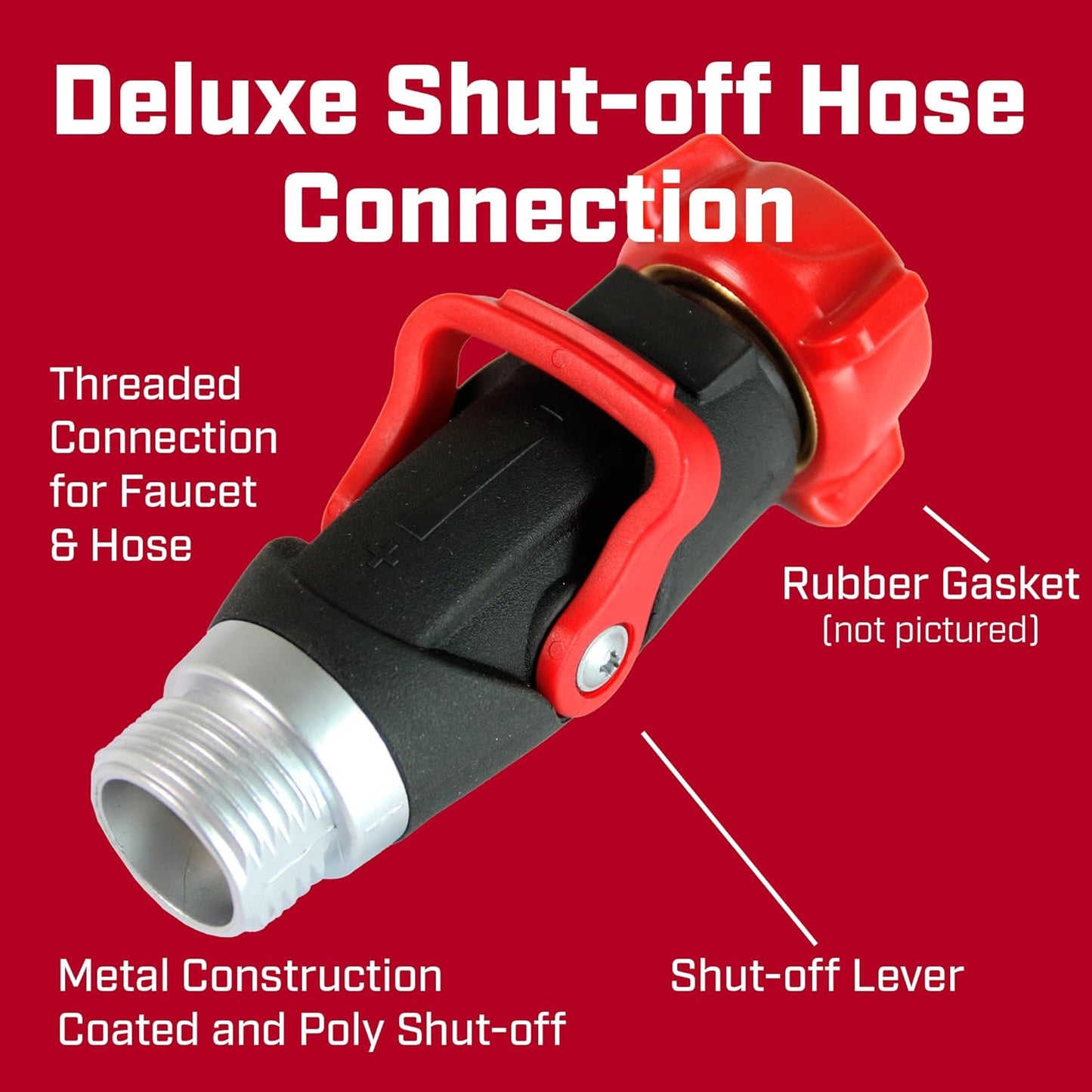 Chapin 6-9479: Deluxe 1-Way Shutoff Hose Connection, Fits Standard Garden Hoses, Metal and Plastic Construction with Shut-Off Valves, Leak-Free, High Volume Water Flow for Landscaping and Outdoor Use