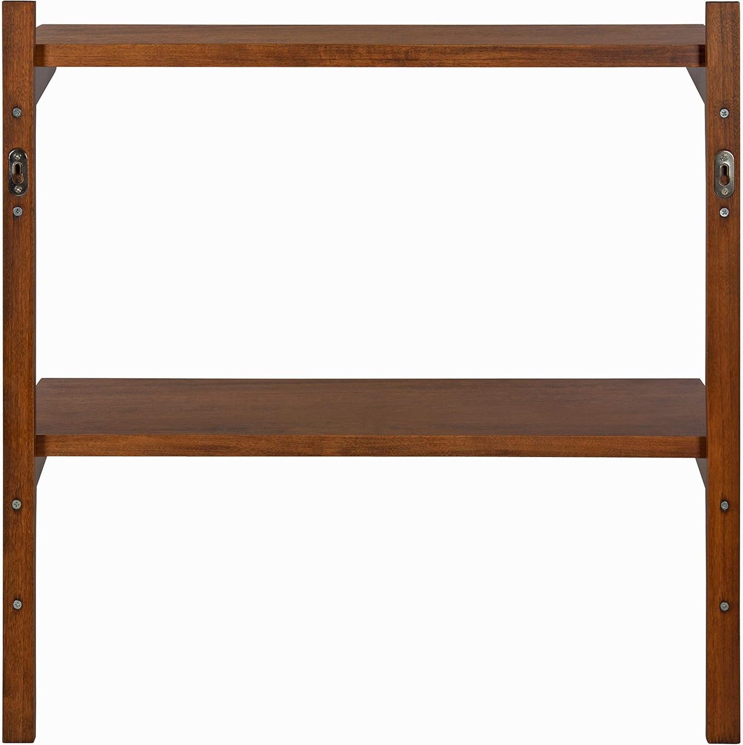 Kate and Laurel Meridien Mid-Century Wall Shelves, 24" x 8" x 24", Walnut, Transitional Wall Decor and Storage