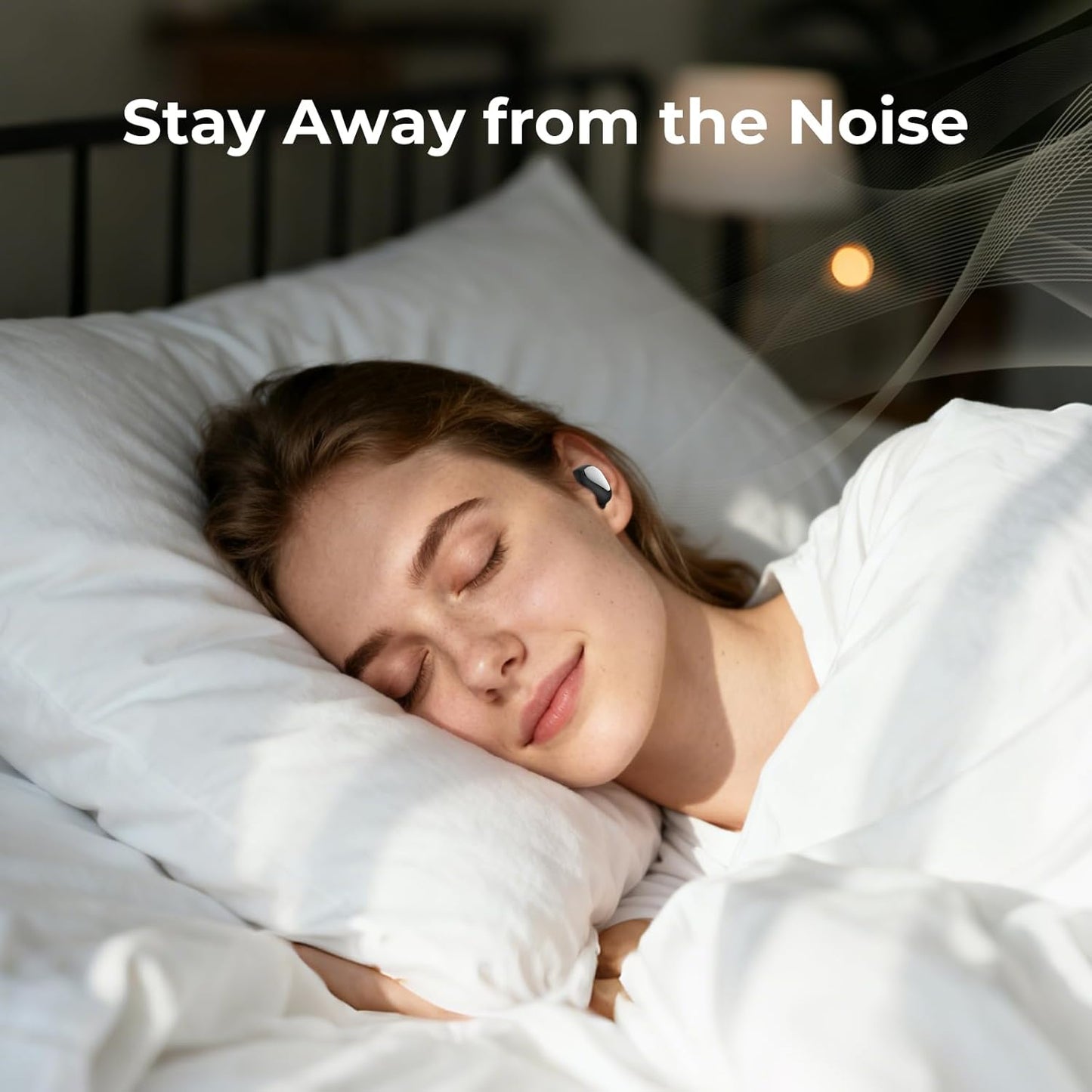 Ear Plugs for Sleeping, 45dB Noise Reduction Reusable Earplugs for Snoring, Travel, Work & Concerts, Hearing Protection with 8-Size (XS-L) Ear Tips - Black