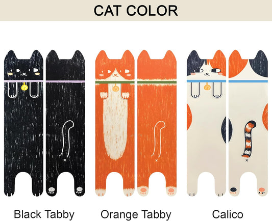 3pcs Cute Cat Bookmarks – Paper Animal Bookmarks for Reading, Fun Page Markers for Books, Journals & Planners