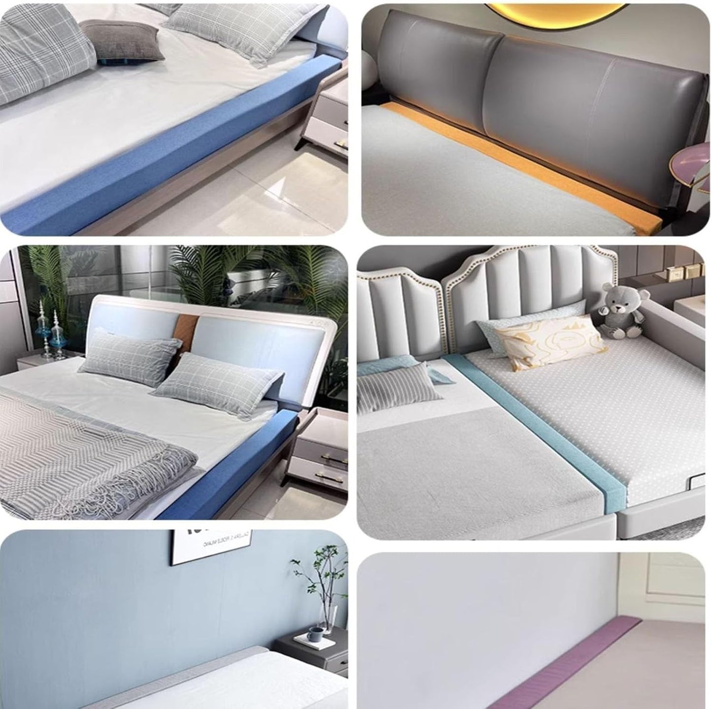 79X8X8 in Bed Gap Filler,Grey Bed Gap Filler Queen Sofa Crack Filler Between with Removable Cover for headboard