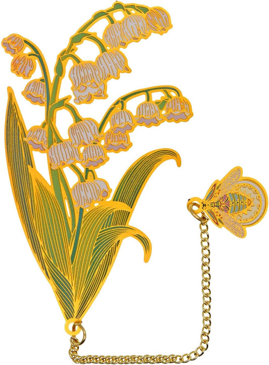 BLBMH 3in1 Metal Flower Bookmarks Birthday Gifts for Women Girl Unique Mother's Day Teacher Appreciation Gifts for Book Lovers Friends Readers Graduation Gifts Book Markers - Lily of The Valley