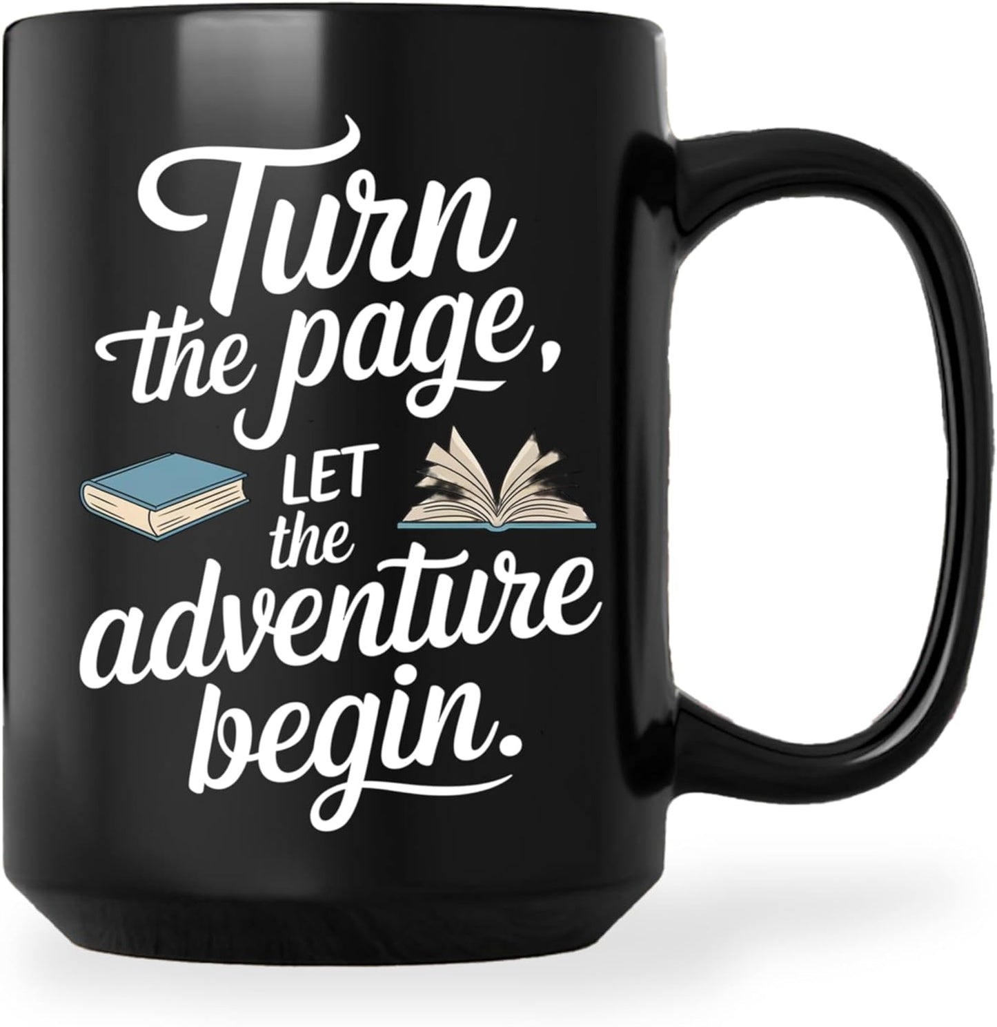 Book Lover Coffee Mug 15oz Black - Page - Gift for Bookworm Reader Reading Lover Bookish Women