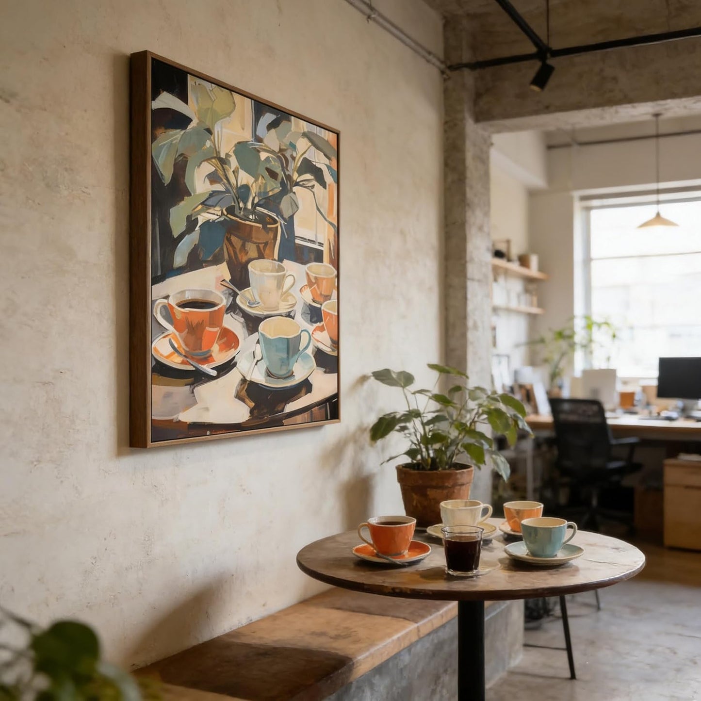 Paivovi Framed Coffee Wall Art,Vintage Cafe Aesthetic Picture,Cafe Bar Wrapped Canvas Artwork,Retro Coffee Poster Print,Modern Rustic Wall Decor for Kitchen Dining Room Ready to Hang 12x16 Inch