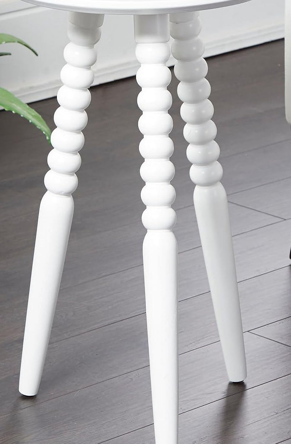 Silverwood Allison Round Accent Table with Turned Legs, White