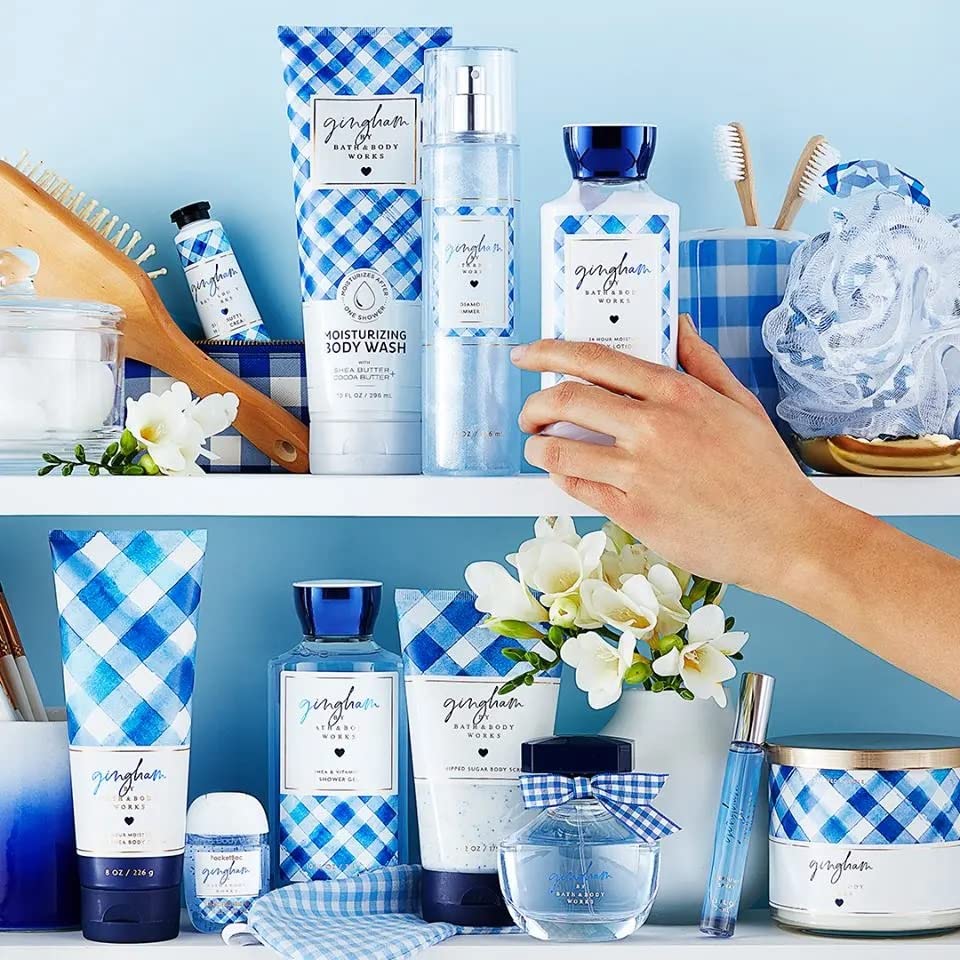 Bath and Body Works Gingham Body Cream Ultimate Hydration Gift Set For Women 2 Pack 8 Oz. (Gingham)