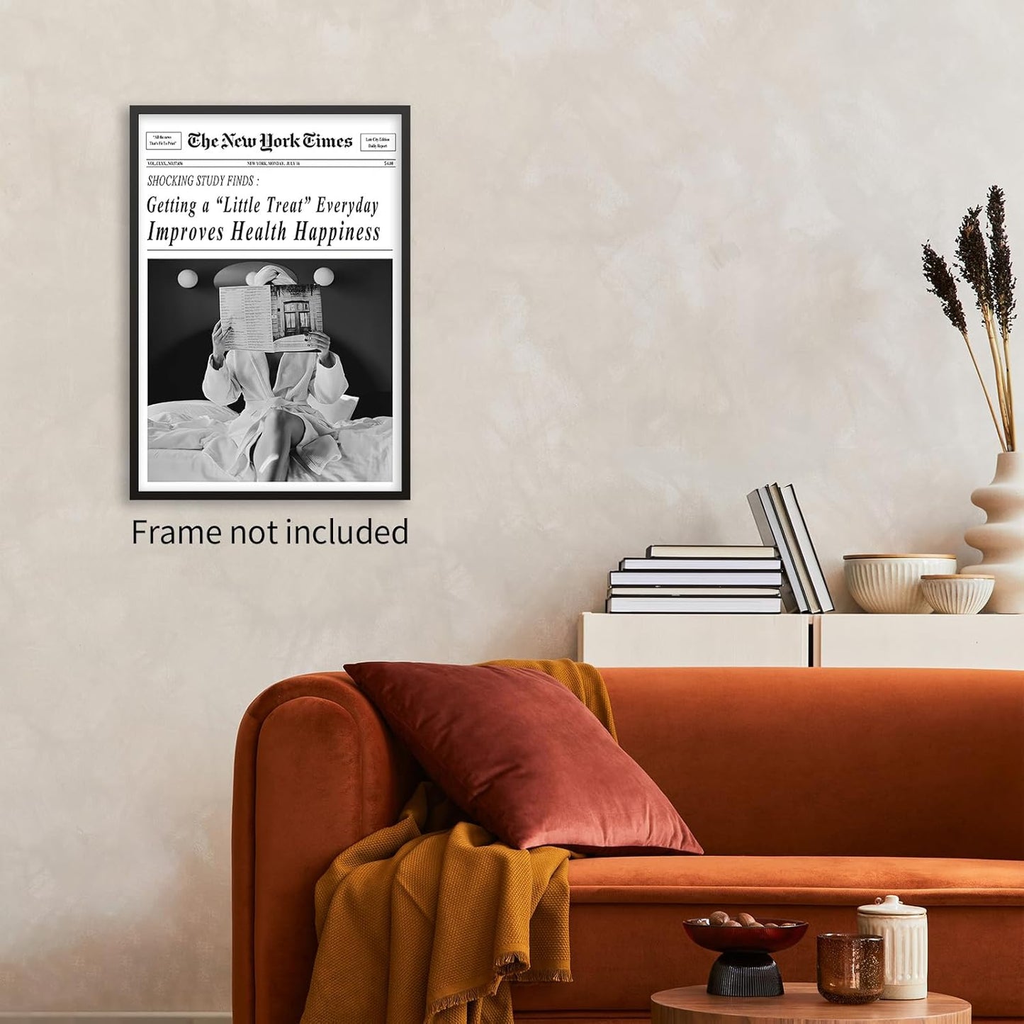 Black and White New York Newspaper Poster Trendy Newspaper Wall Art Trendy Humor Quotes Headline Print Feminist Wall Art Retro Wall Decor for Girl Dorm Bedroom 12x16 inch Unframed