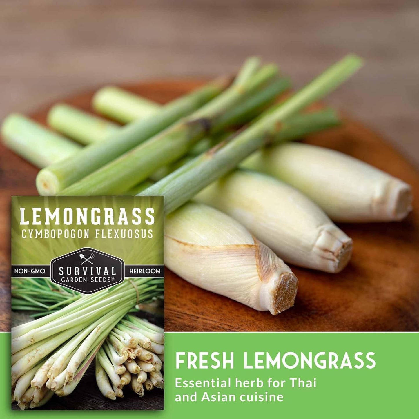 Lemongrass Seeds for Planting - Lemon Scented Asian Lemongrass for Your Home Vegetable Garden - Heirloom Non-GMO Open-Pollinated - Survival Garden Seeds (1 Pack)