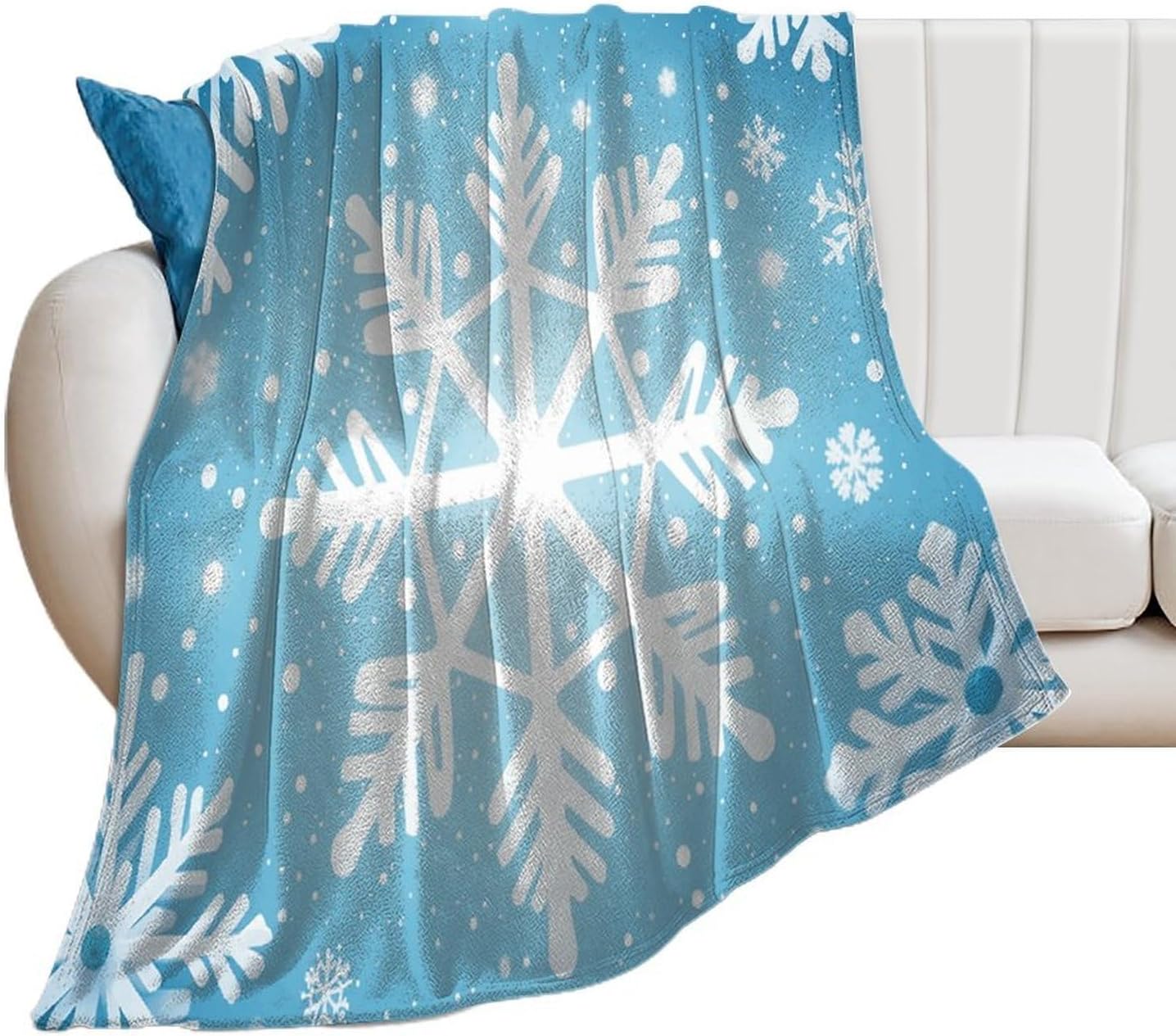 Winter Snowflake Blanket Super Soft Lightweight Throw Blanket Cute Cozy Warm Bed Blanket Decorative Fuzzy Blanket All-Season Home Decor Gift for Sofa Couch Living Room 30"*40"（76 * 100cm）