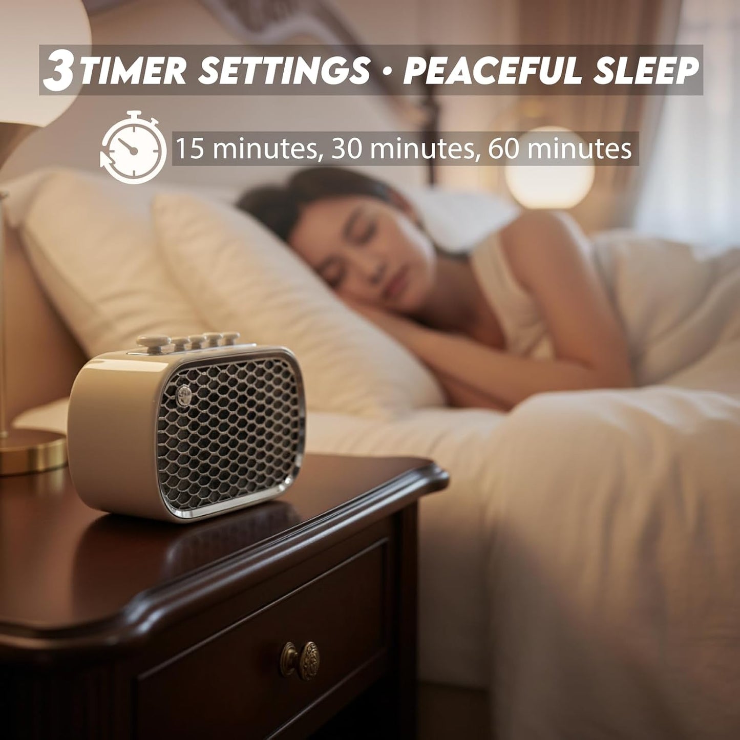4 in 1 White Noise Machine & Gentle Bass Bluetooth Speaker, Sleep Sound Machine Portable for Baby, Adults, Travel & Office