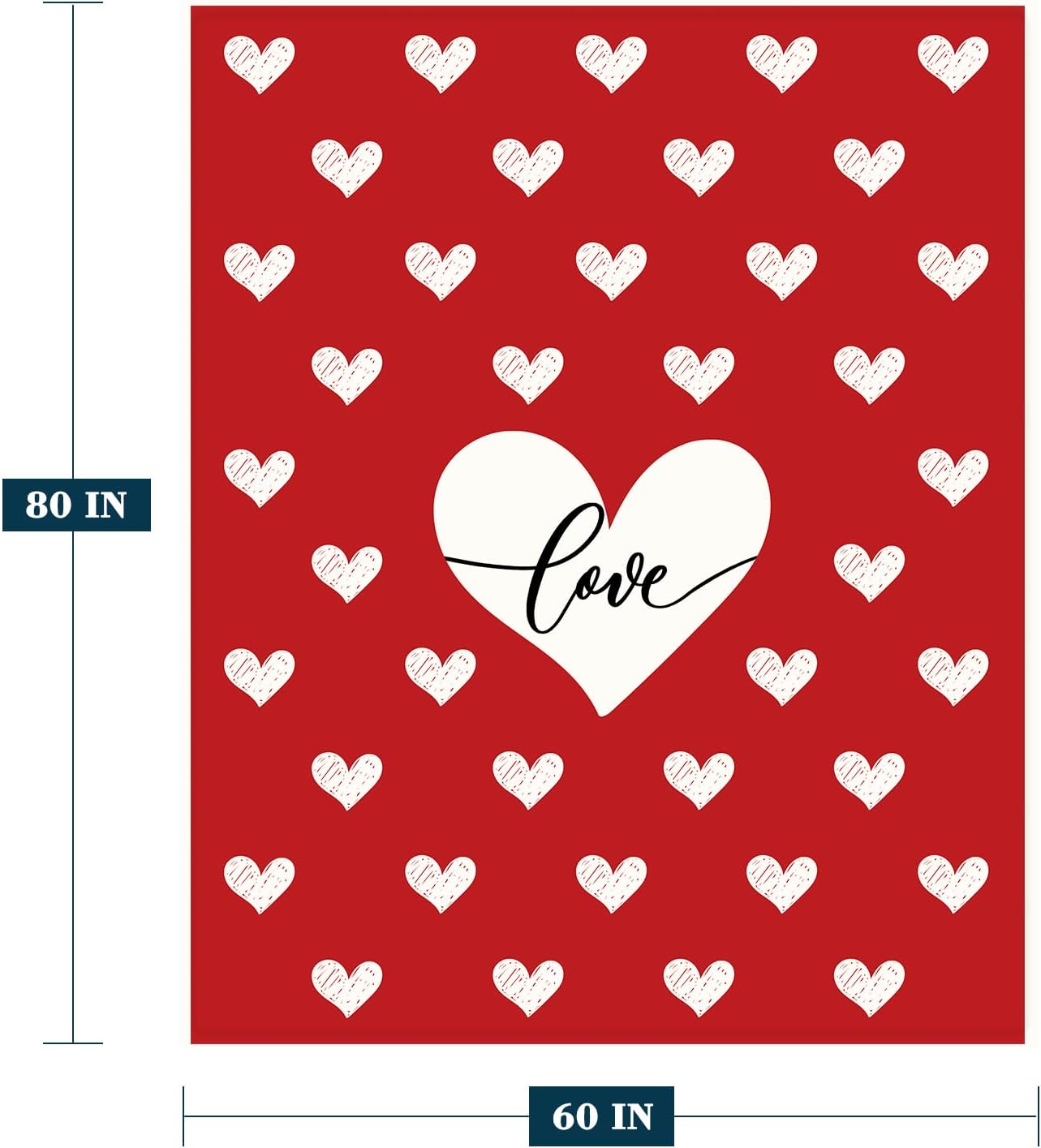 YeeJu Valentines Day Throw Blanket Twin Size Red Love Heart Blanket Girlfriend Wife Couple Gift Blanket for Couch Bed Soft Cozy Lightweight Fuzzy Fleece Blankets and Throws 60x80