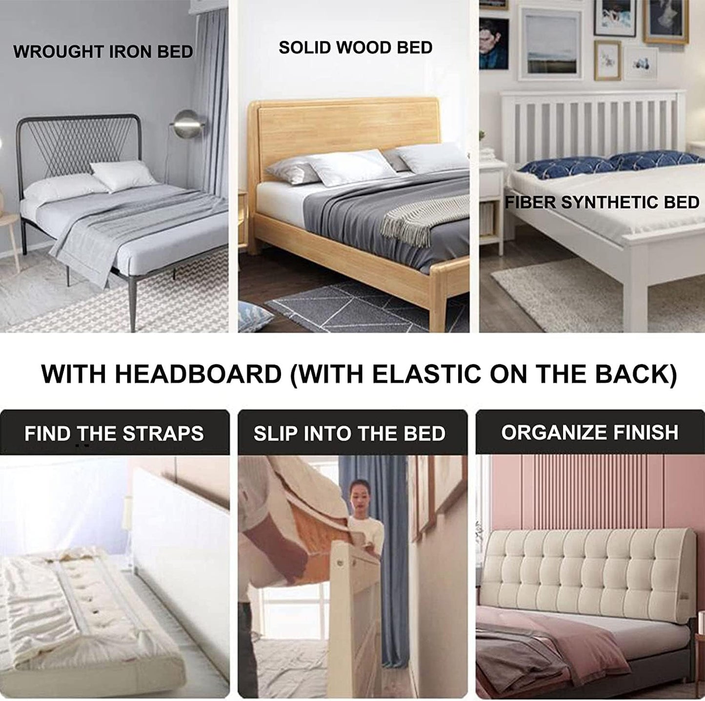 King Size Upholstered Headboard Cushion Pillow - Removable Cover Bed Backrest Lumbar Support Pad for Wall - Stylish Bench Accessory for Comfort and Decor (A with headboard 74.8"/19