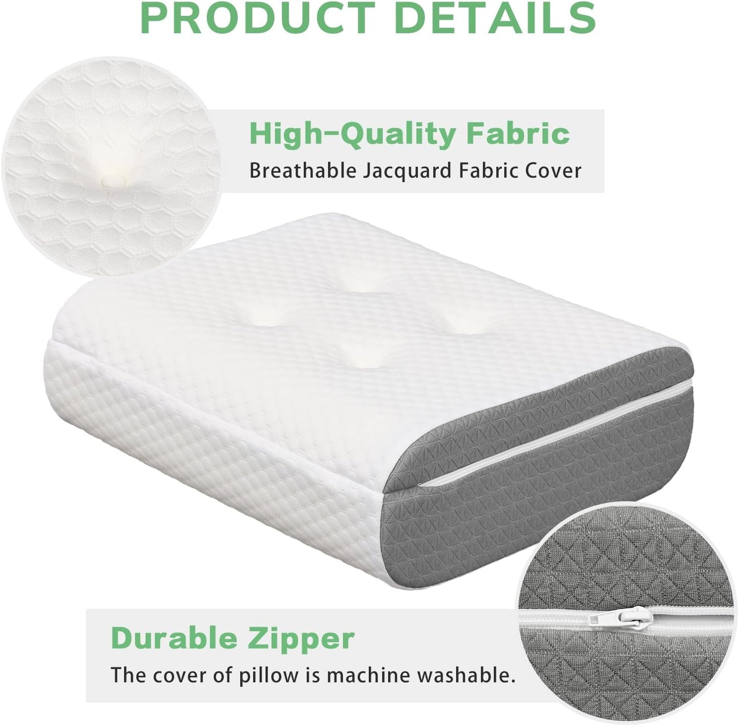 baibu Leg Elevation Pillow, Dual-Layer Foam Wedge for Legs and Knee Support, Feet Elevation Pillow for Sleeping, Blood Circulation & Swelling Relief, White