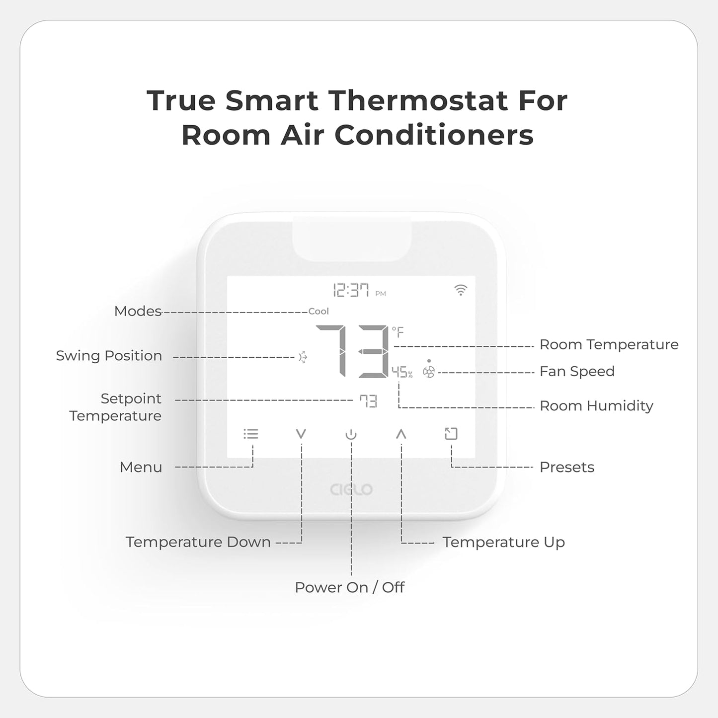Breez Max Smart AC Controller | AHR Product of the Year WiFi Thermostat for Mini-Split, Window, Portable AC/Heat Pump | AI-Based Tech | Free App, No Subscription | Alexa, Google, IFTTT etc. (White)