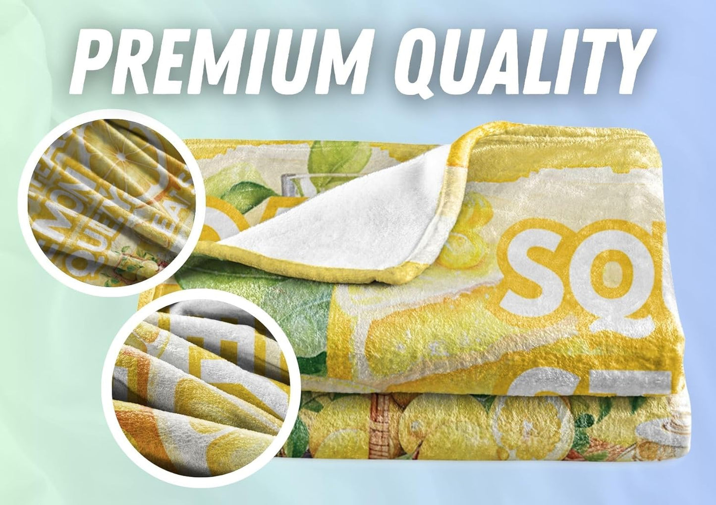 Lemon Gifts Blanket, Bed Flannel Plush Throw, for Lemon Lemonade Lover, Women, Female (50"x 65")
