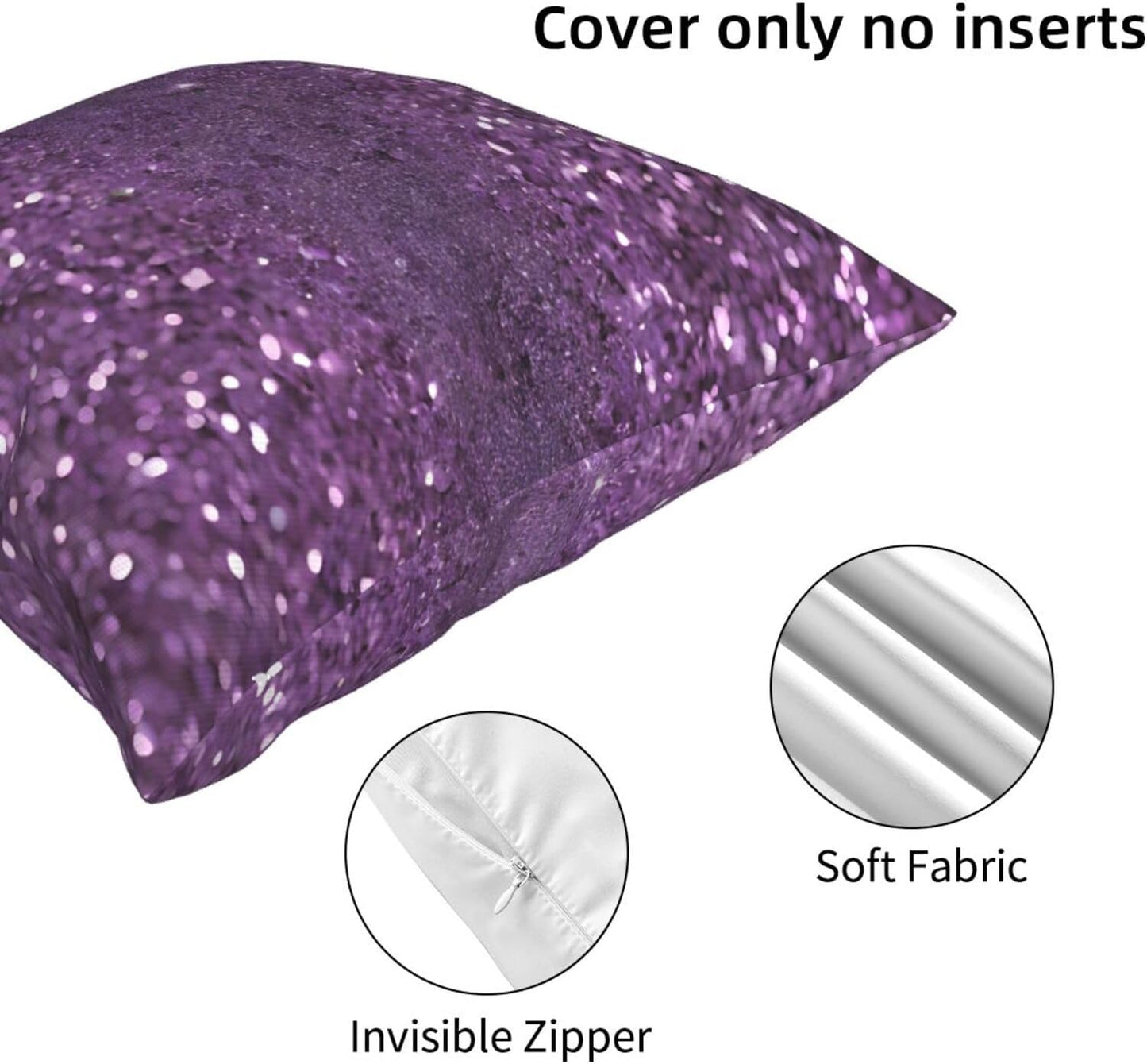 All-Season Square Pillow Covers 18"X18", Sequin Pattern, Decorative Throw Pillow Covers for Sofa Bed Couch, Hidden Zipper Cushion Cover, Square Lumbar & Accent Pillowcases for Home Decor