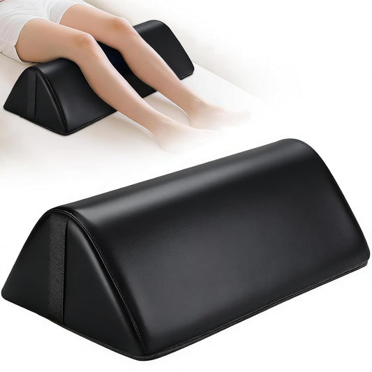 Knee Wedge Pillow for Legs, 20 x 12 x 7 inch Under Knee Elevated Pillow for Sleeping on Back Triangle Pillow for Legs with Strap Handle, Under Ankles Pain Relief Leg Pillow Bolster for Massage Table