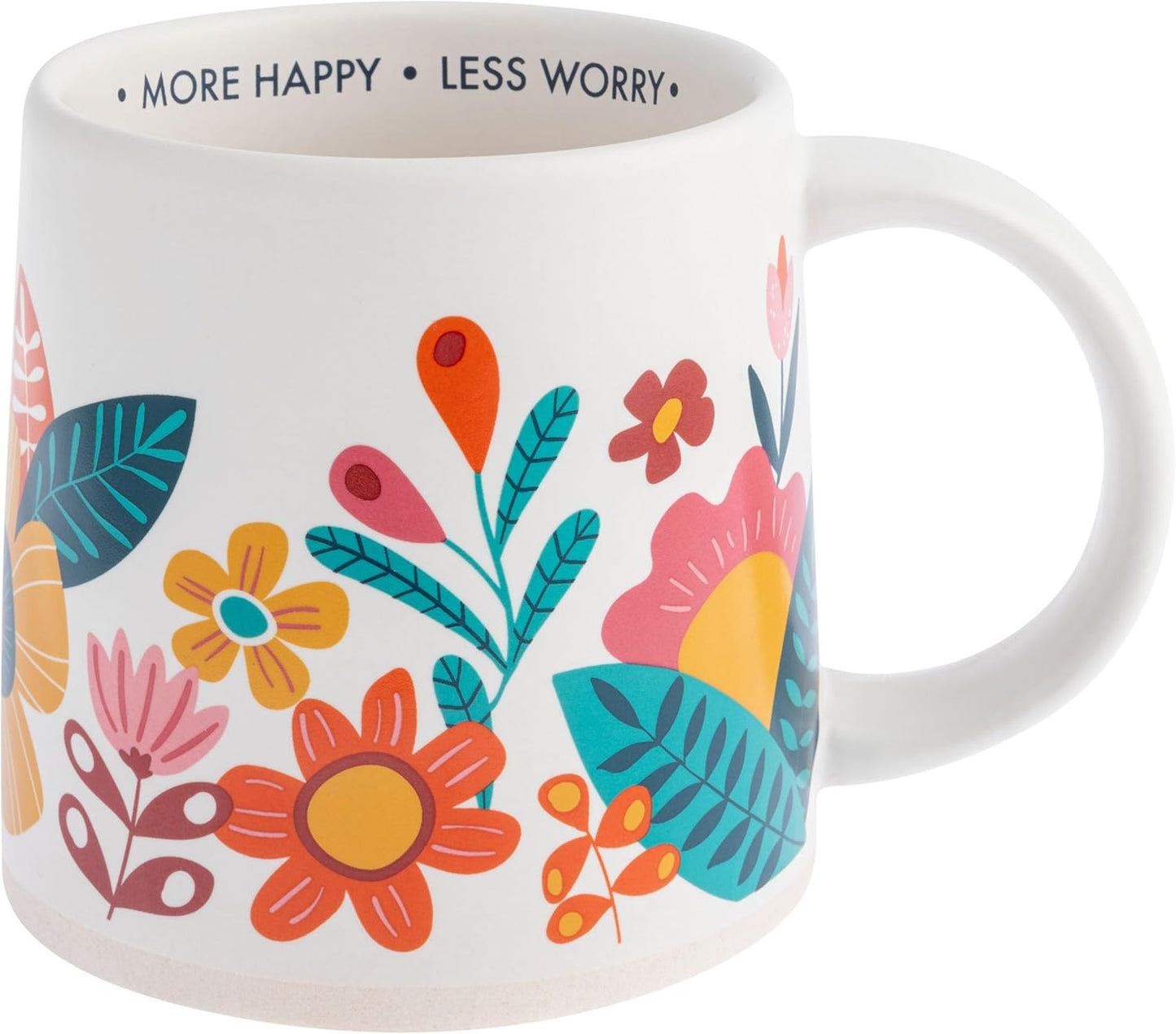 Karma, 14 oz Shelly Mug - Cute Coffee and Tea Mug - Ceramic Coffee Mugs for Women and Men, More Happy