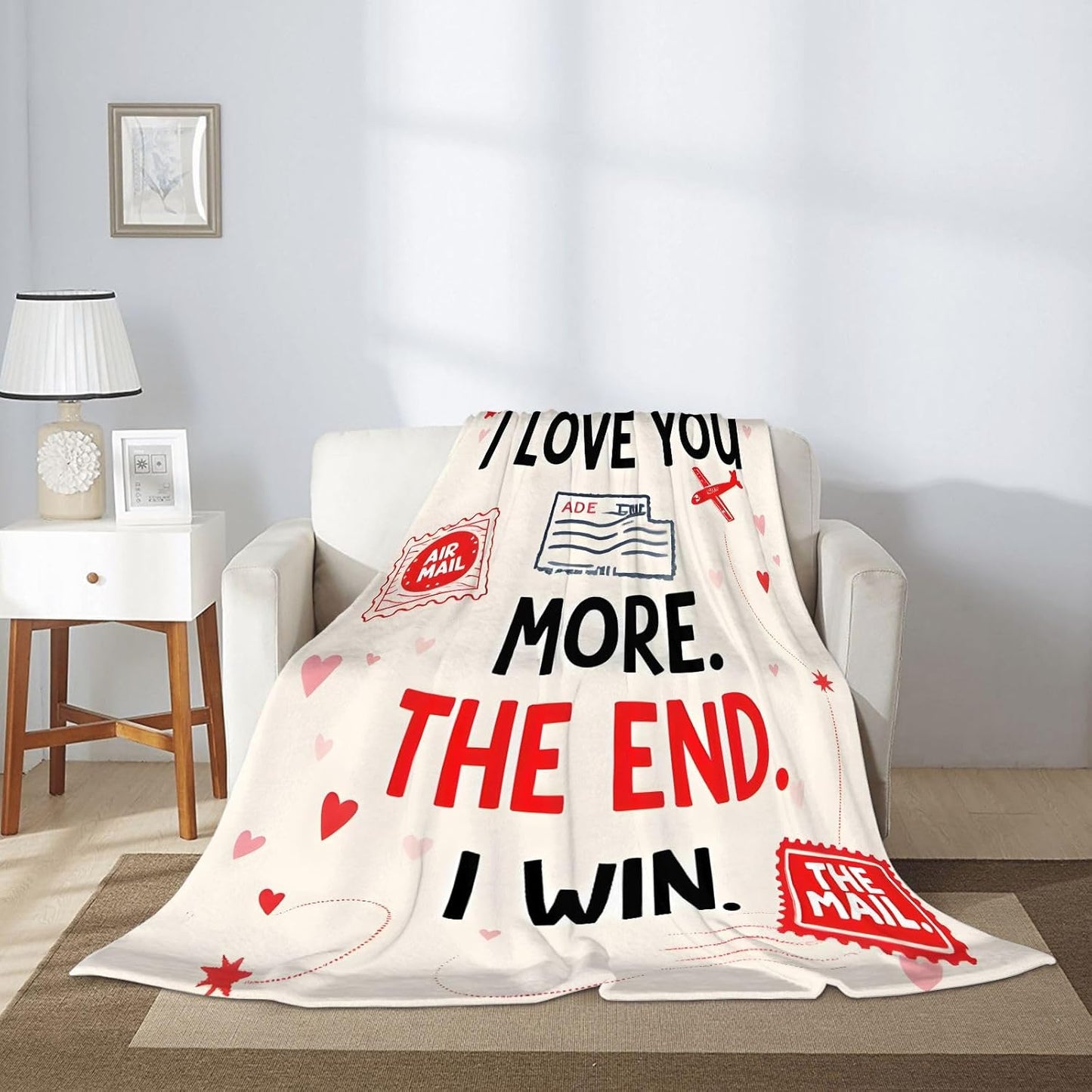 I Love You More The Endd I Wins Blanket – Romantic Throw Blanket for Couples, Anniversary Birthday Valentine’s Day Gift for Wife Husband Girlfriend Boyfriend